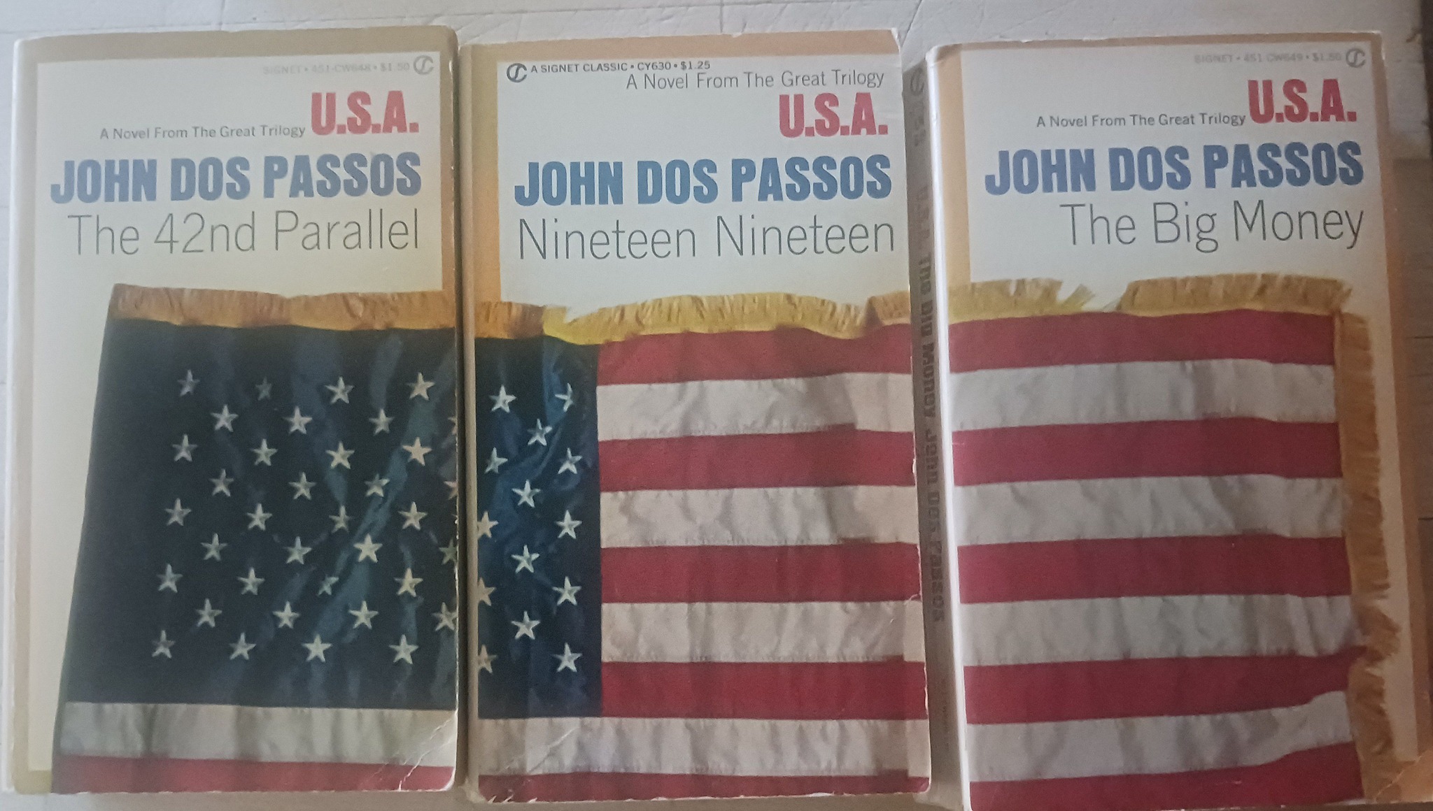 John Dos Passos' U.S.A. Trilogy paperback editions