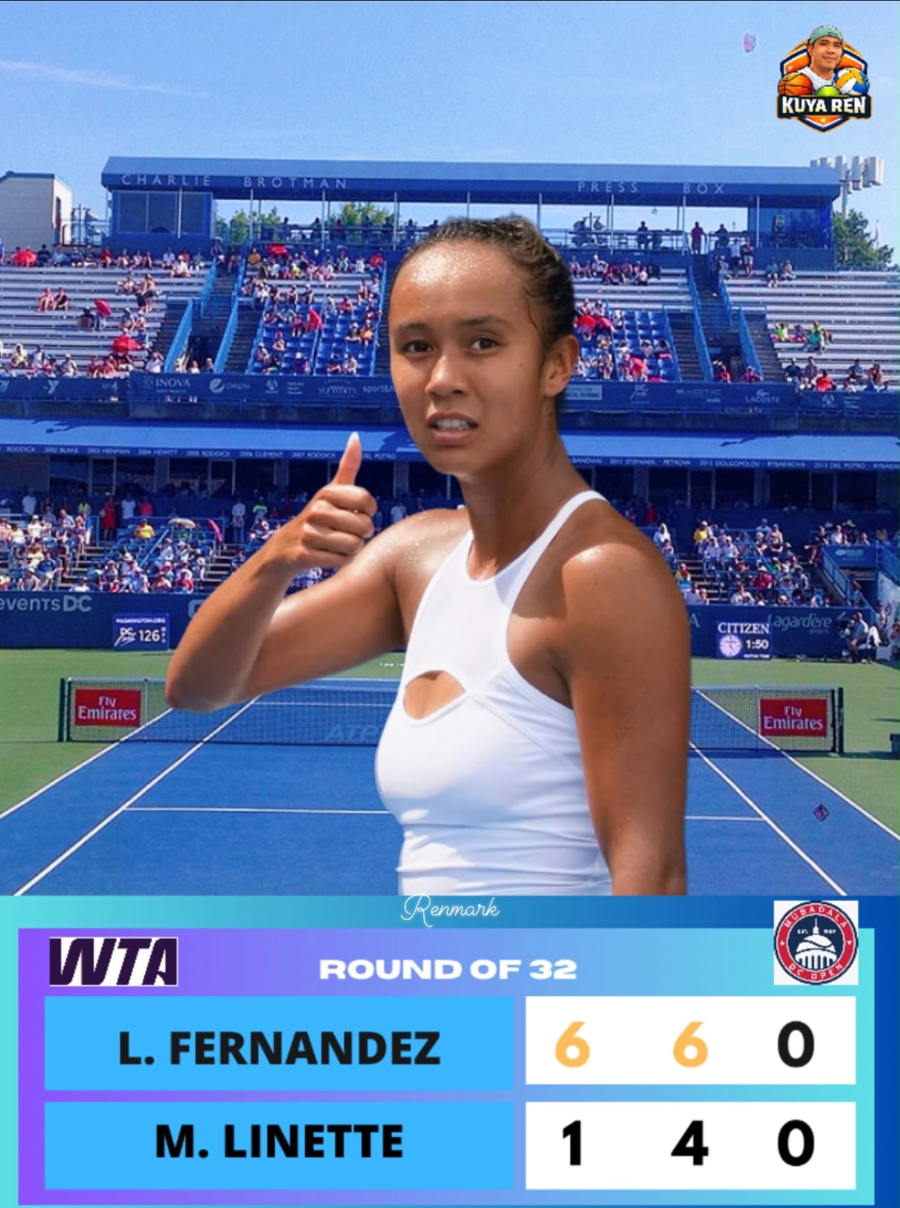 Leylah Fernandez defeats Magda Linette at Mubadala DC Open