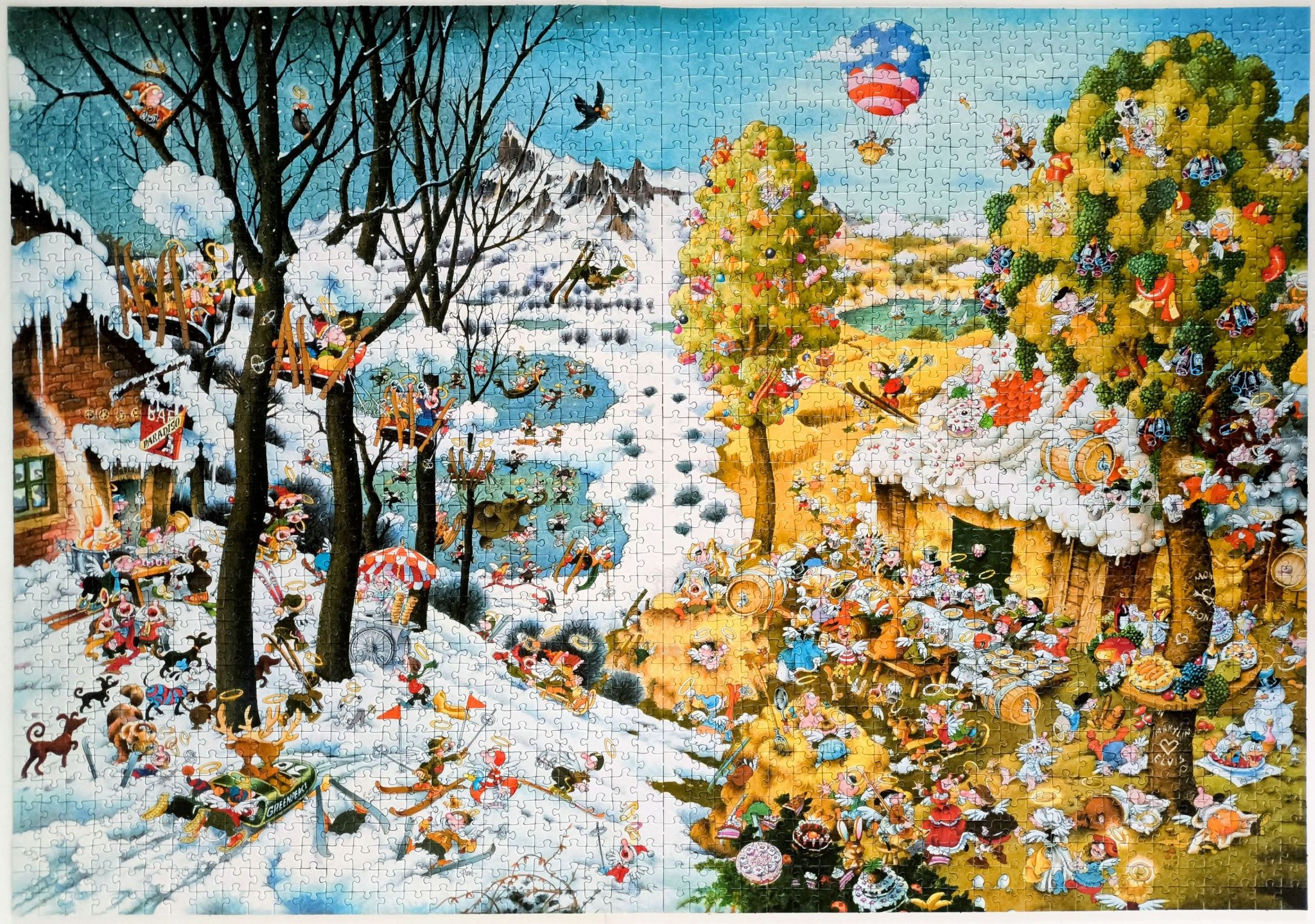 Paradise in winter and summer' Breughel style by Ryba, heye 2x1000 pc.
