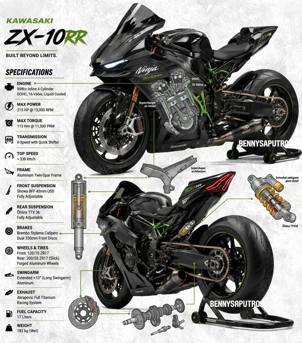 Custom Kawasaki ZX-10RR with aggressive bodywork