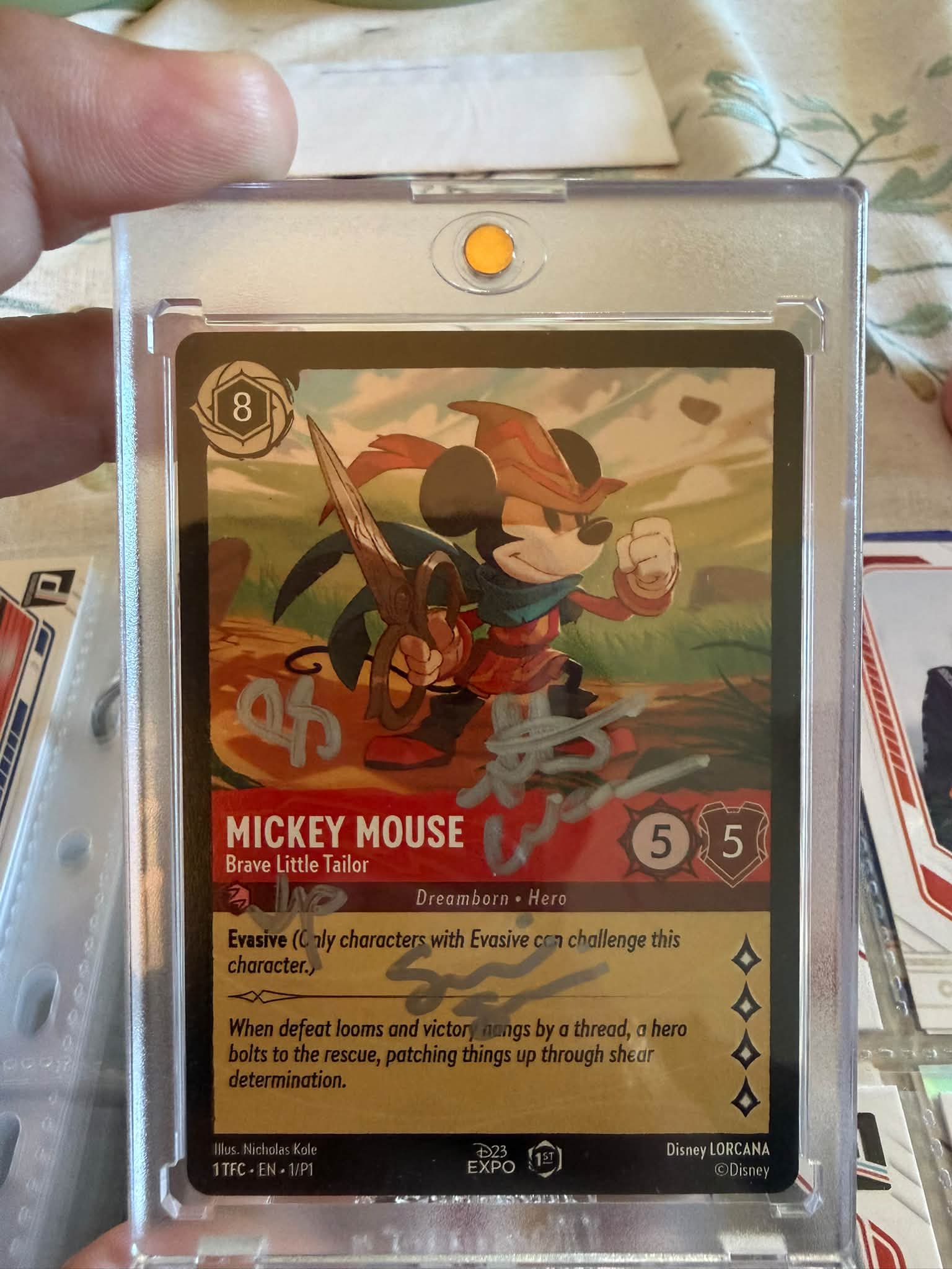 Rare 2022 D23 Expo Signed Mickey Mouse Lorcana Card for Sale or