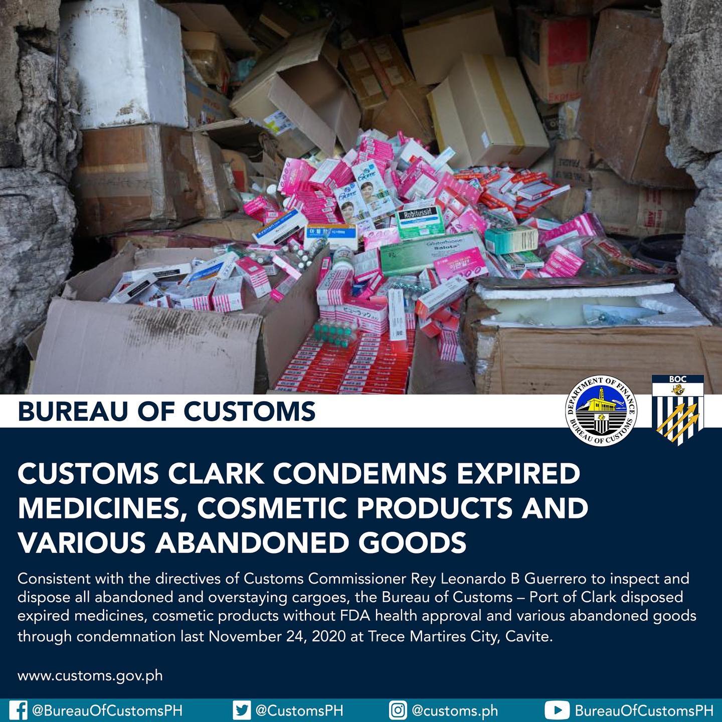 𝗖𝗨𝗦𝗧𝗢𝗠𝗦 𝗖𝗟𝗔𝗥𝗞 𝗖𝗢𝗡𝗗𝗘𝗠𝗡𝗦 𝗘𝗫𝗣𝗜𝗥𝗘𝗗... - Bureau of Customs PH | Facebook