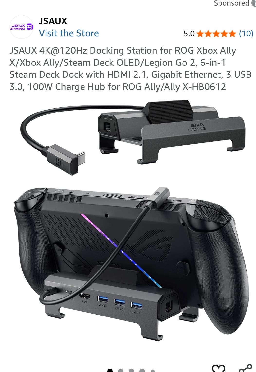 Caricatore USB-C 100W Per Asus ROG Ally X/Z1 E Dock – Protezione Avanzata Per Console Portatile - 2