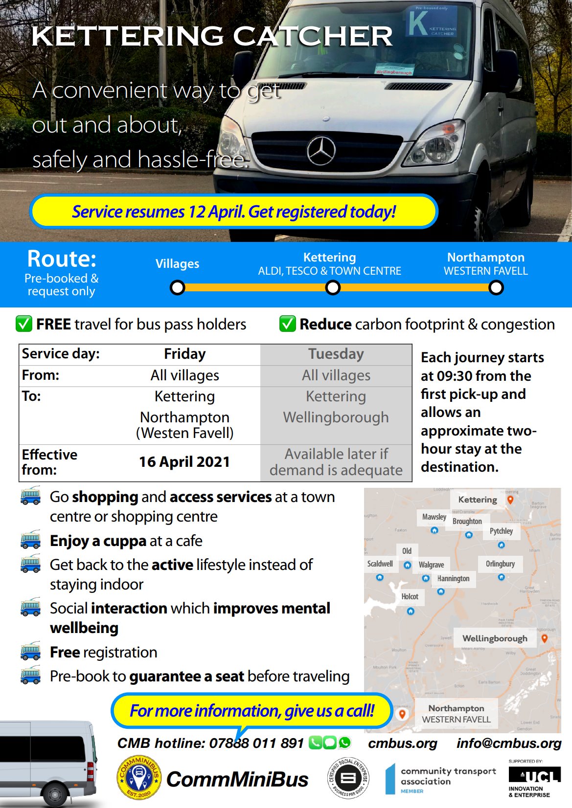 Comm Mini Bus - The #KetteringCatcher is a pre-booked bus... | Facebook