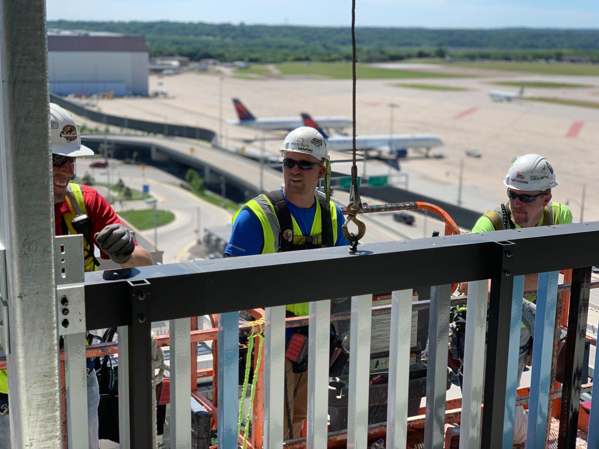 Our team installing unitized terra cotta panels on the terminal 1 ...