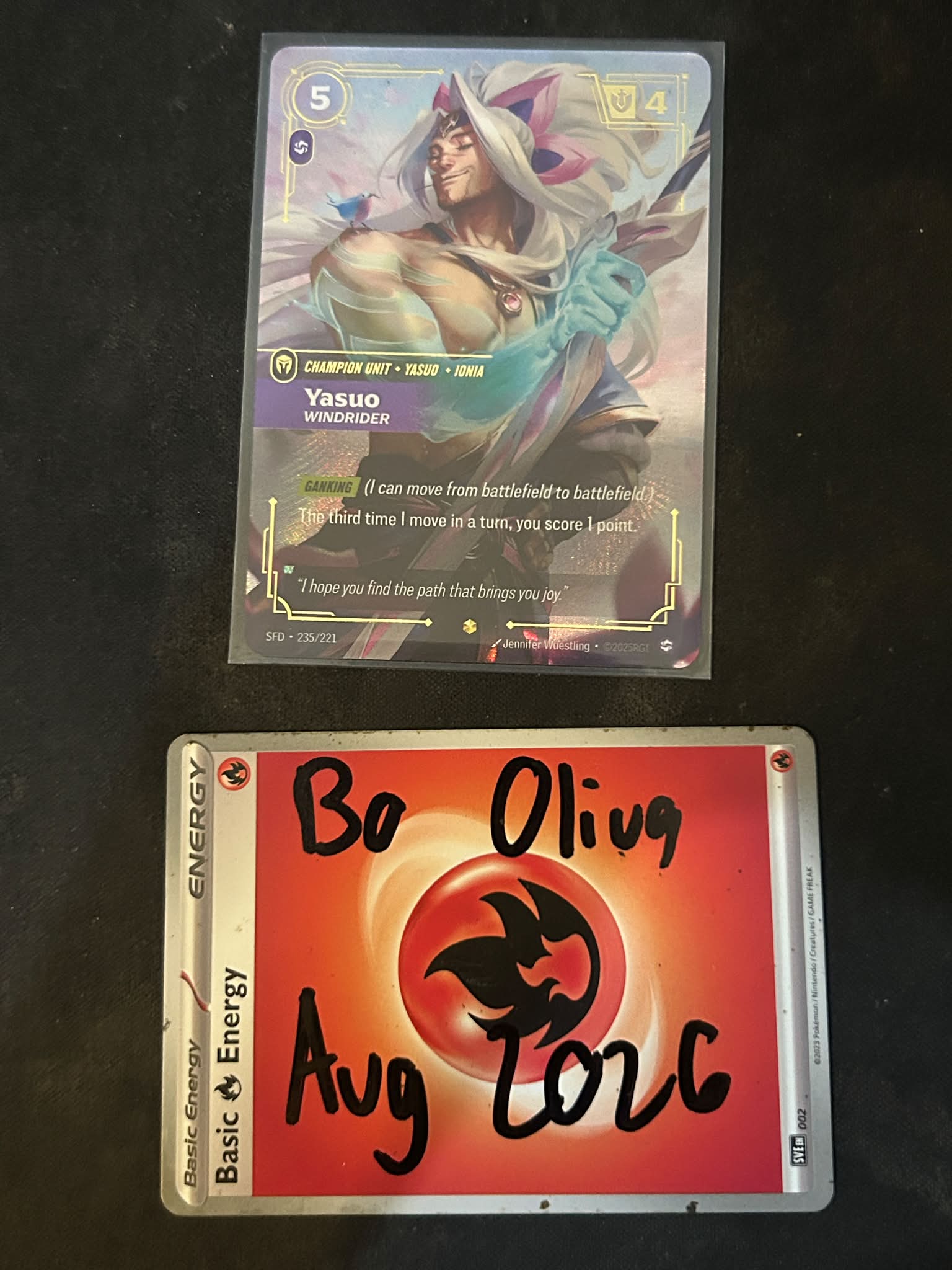 Riftbound Yasuo Windrider card for sale in mint condition
