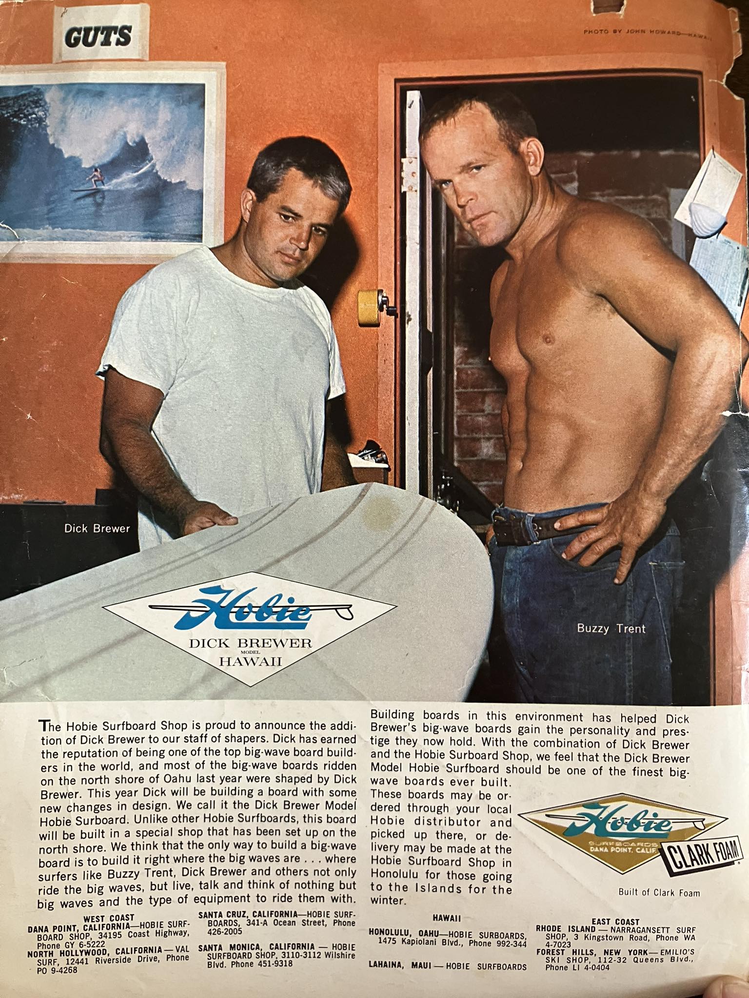 1965 Hobie Dick Brewer surfboard replica