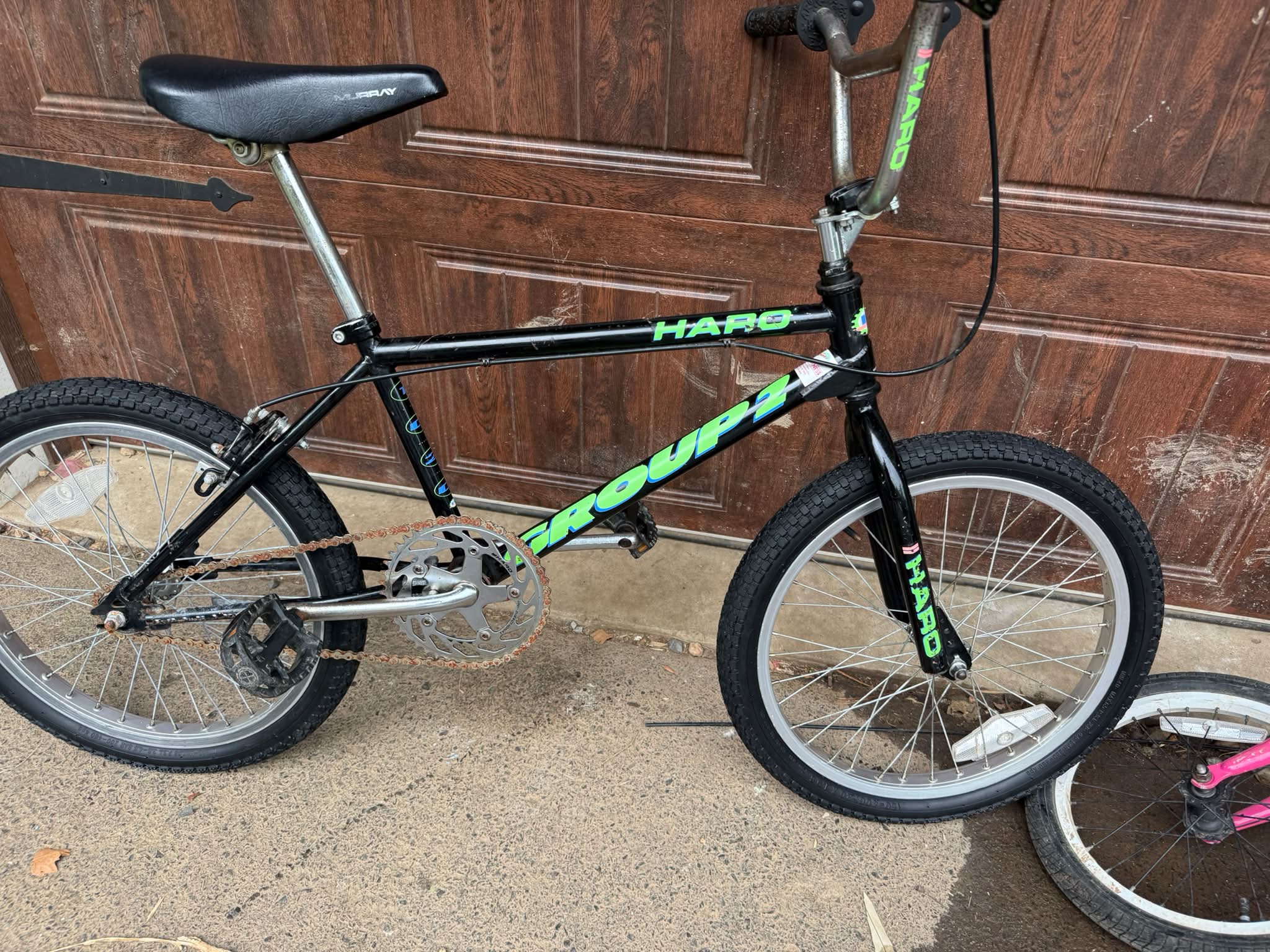 Vintage HARD BMX bike with green and blue accents