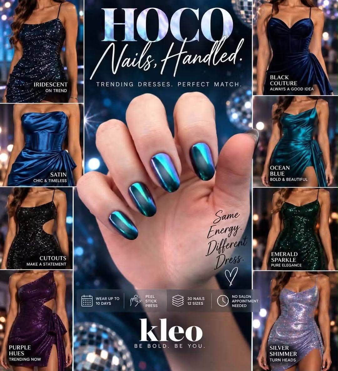 homecoming nail ideas for blue dress styles and colors to match your nails to match royal blue dress