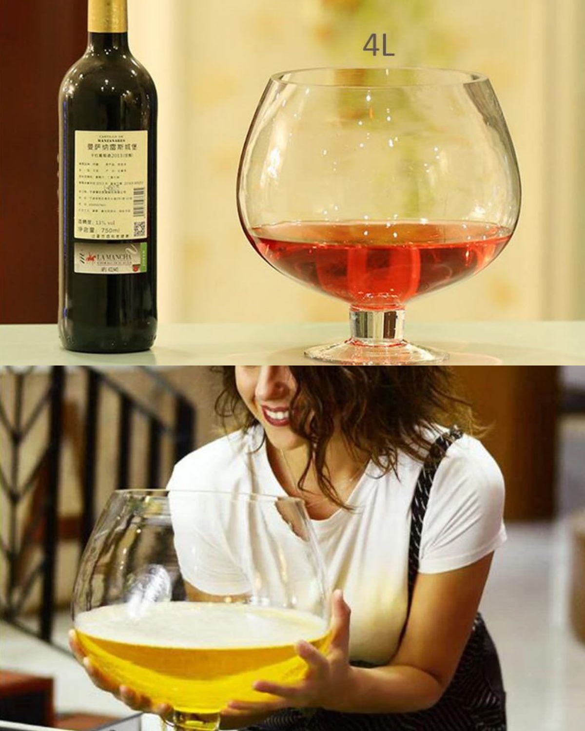 Heute wirklich nur ein Glas🍷 Das riesige Weinglas mit 2, 3 oder 4 Litern Volumen😱 gibt es hier➡️ https://go.china-gadgets.de/riesen-weinglas-3