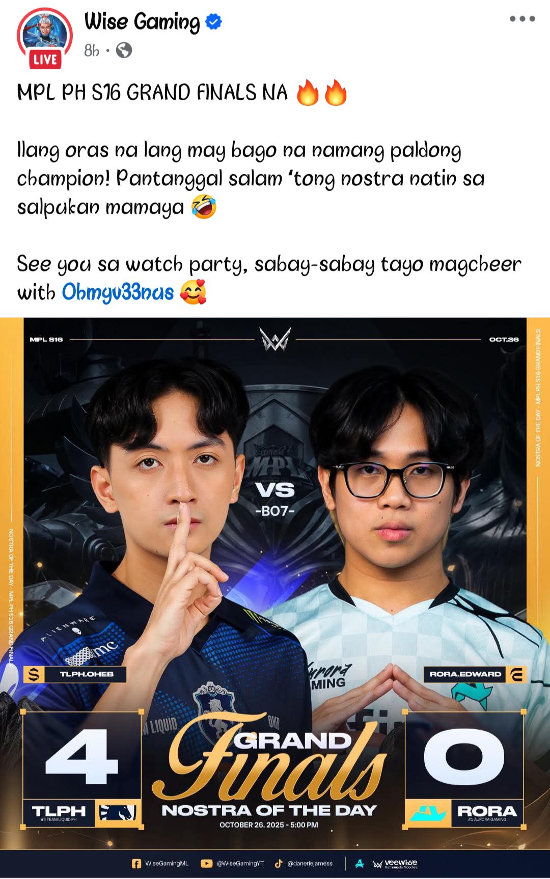 Just ML - Back-to-back! Team Liquid PH are your MPL... | Facebook