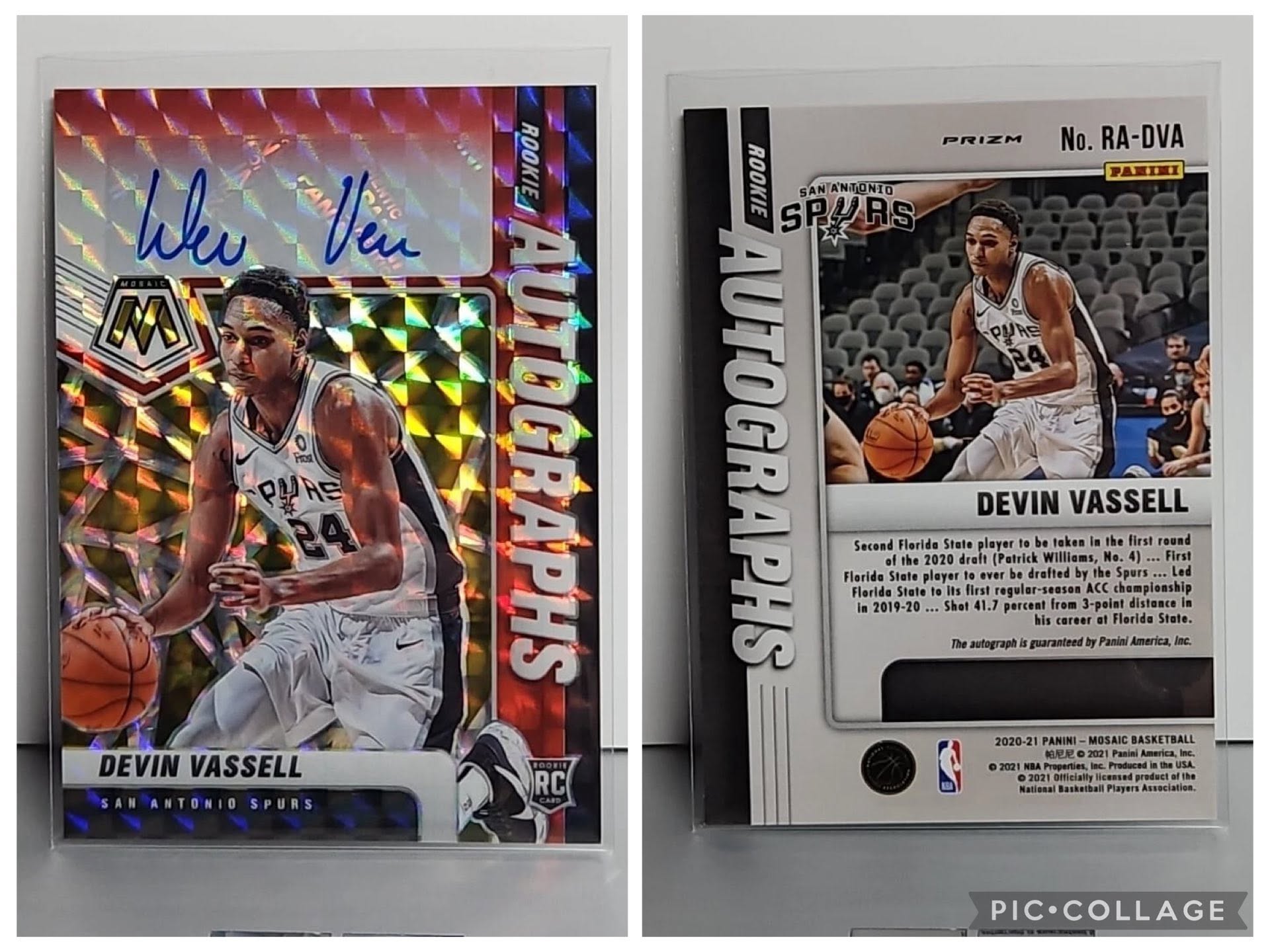 Jalen Brunson auto card and Devin Vassell rookie auto for sale