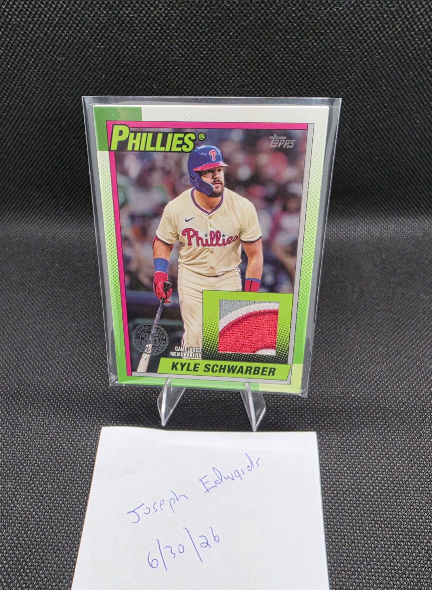 2025 Topps Kyle Schwarber 1/1 relic patch card for sale