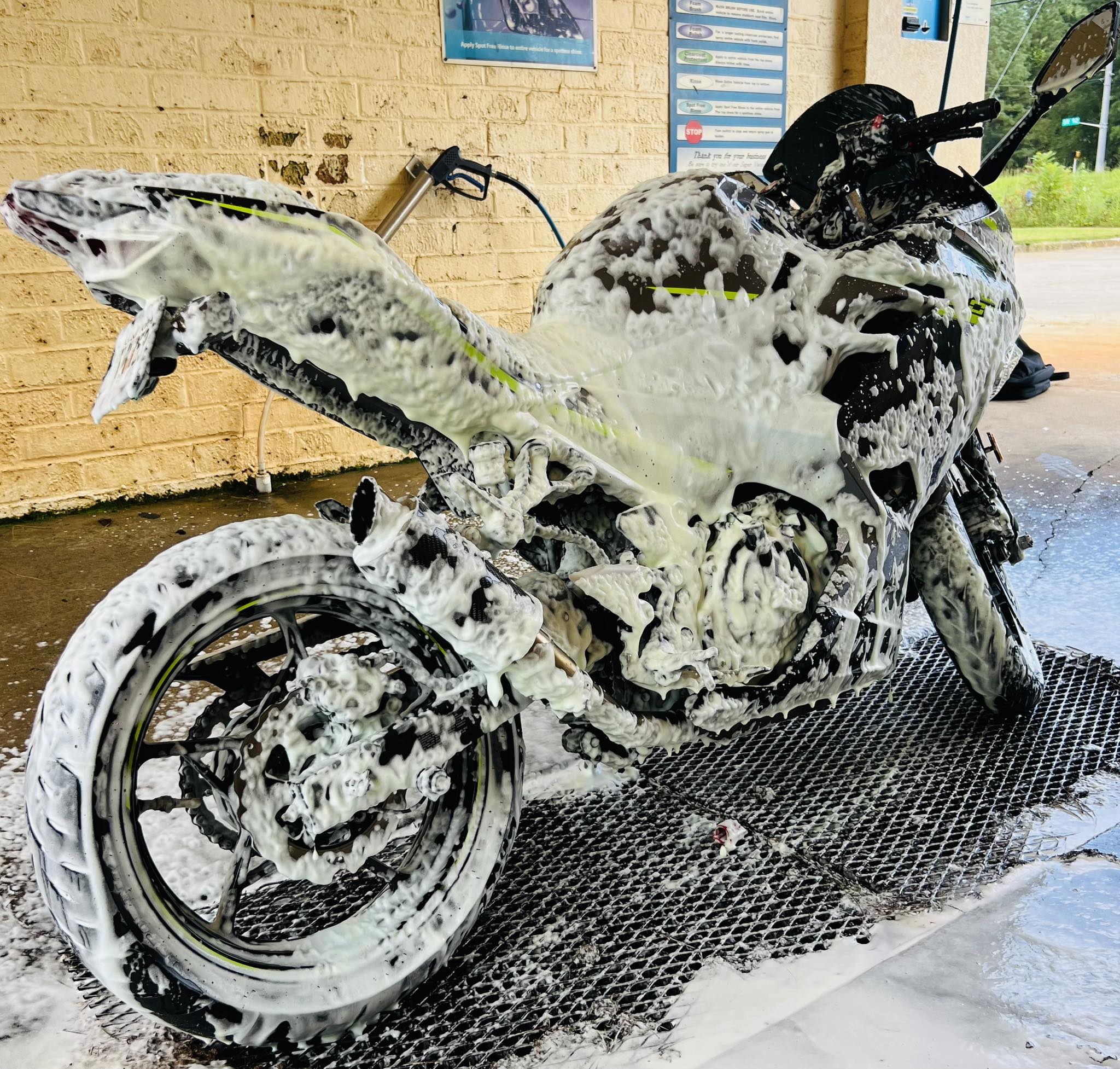 Kawasaki Ninja ZX-10R maintenance on a sunny Sunday