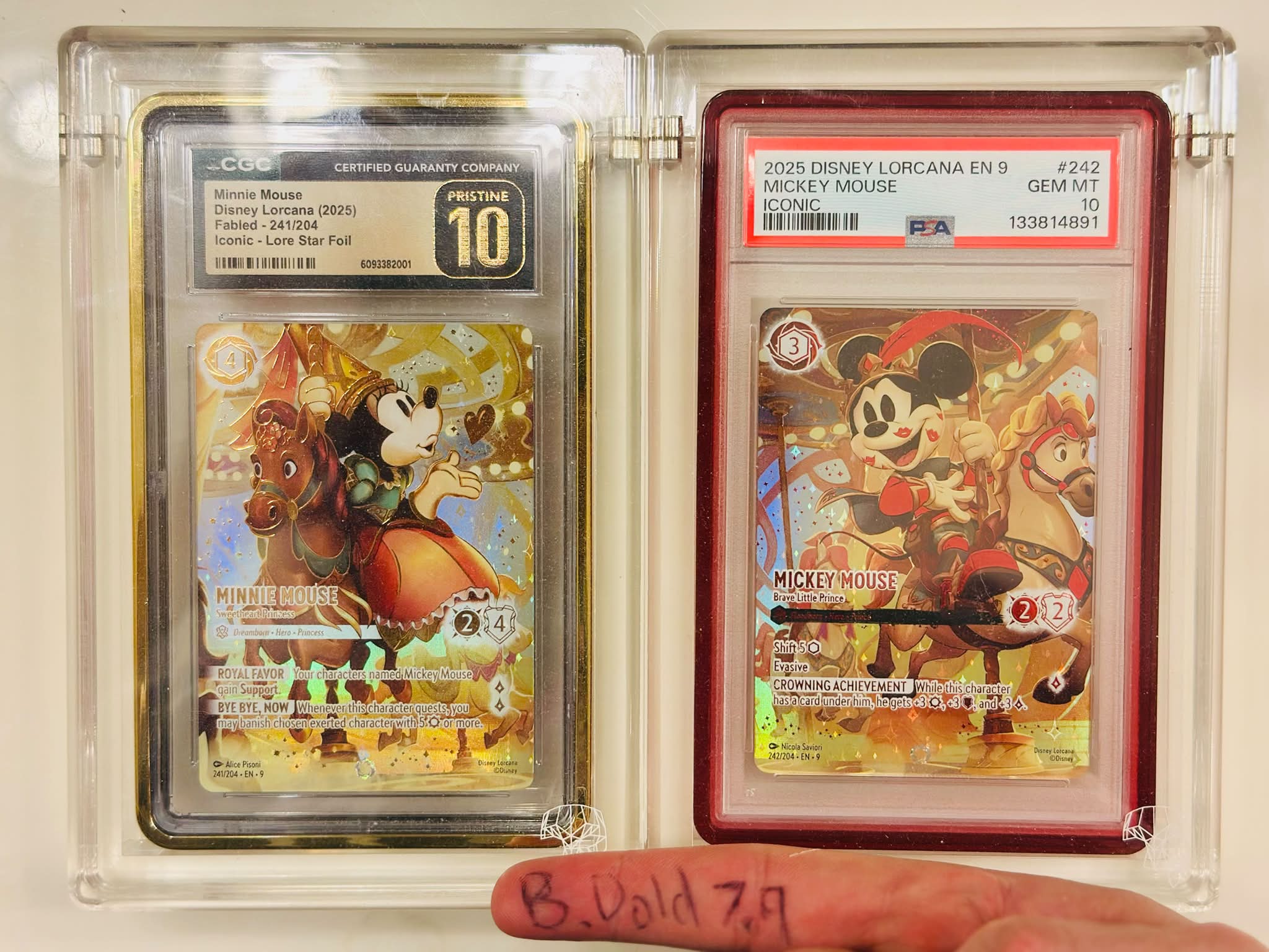 Disney Lorcana iconic card collection with Mickey Mouse in PSA 10