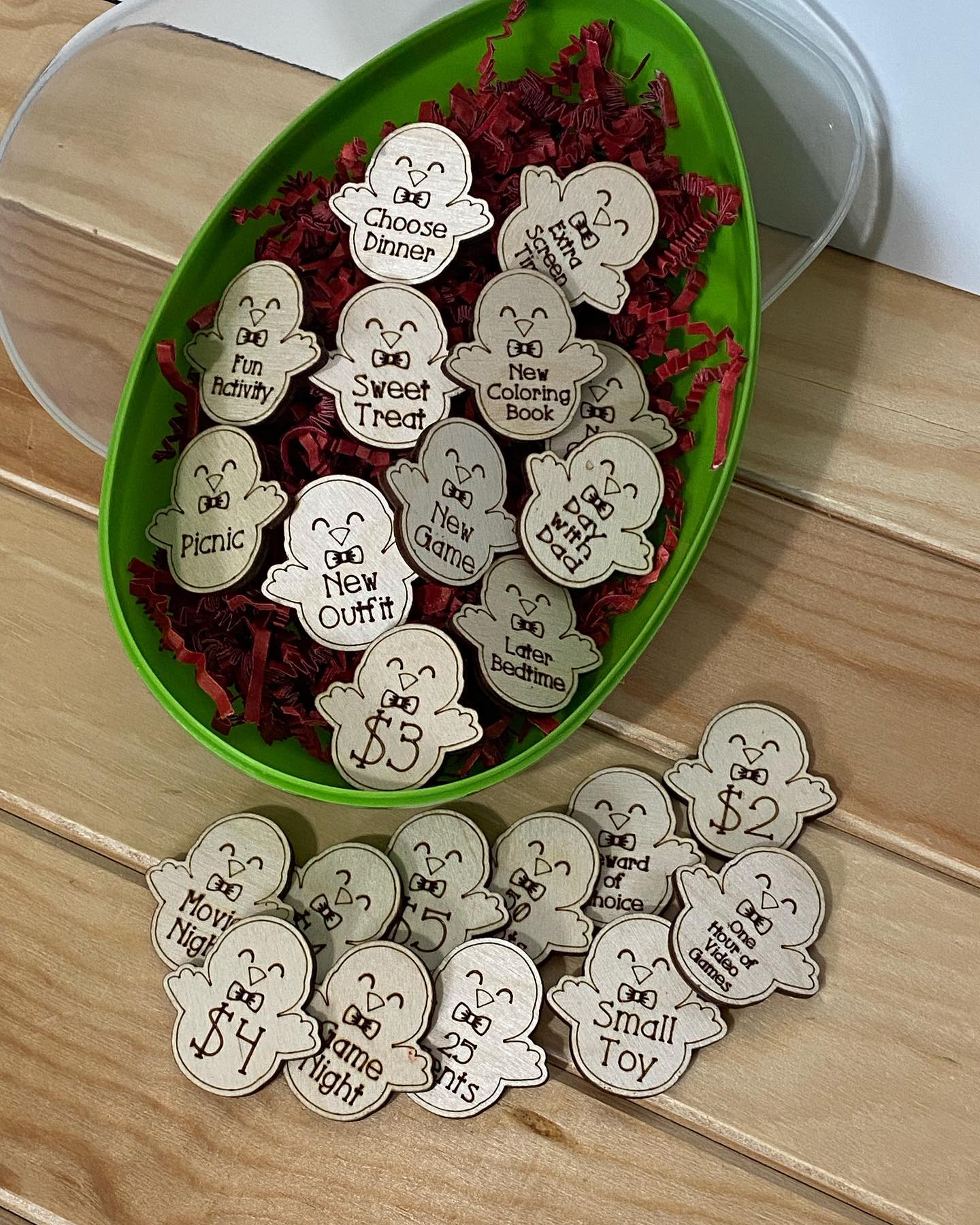 Wooden Easter tokens fit in small... - The Rustic Cherry | Facebook