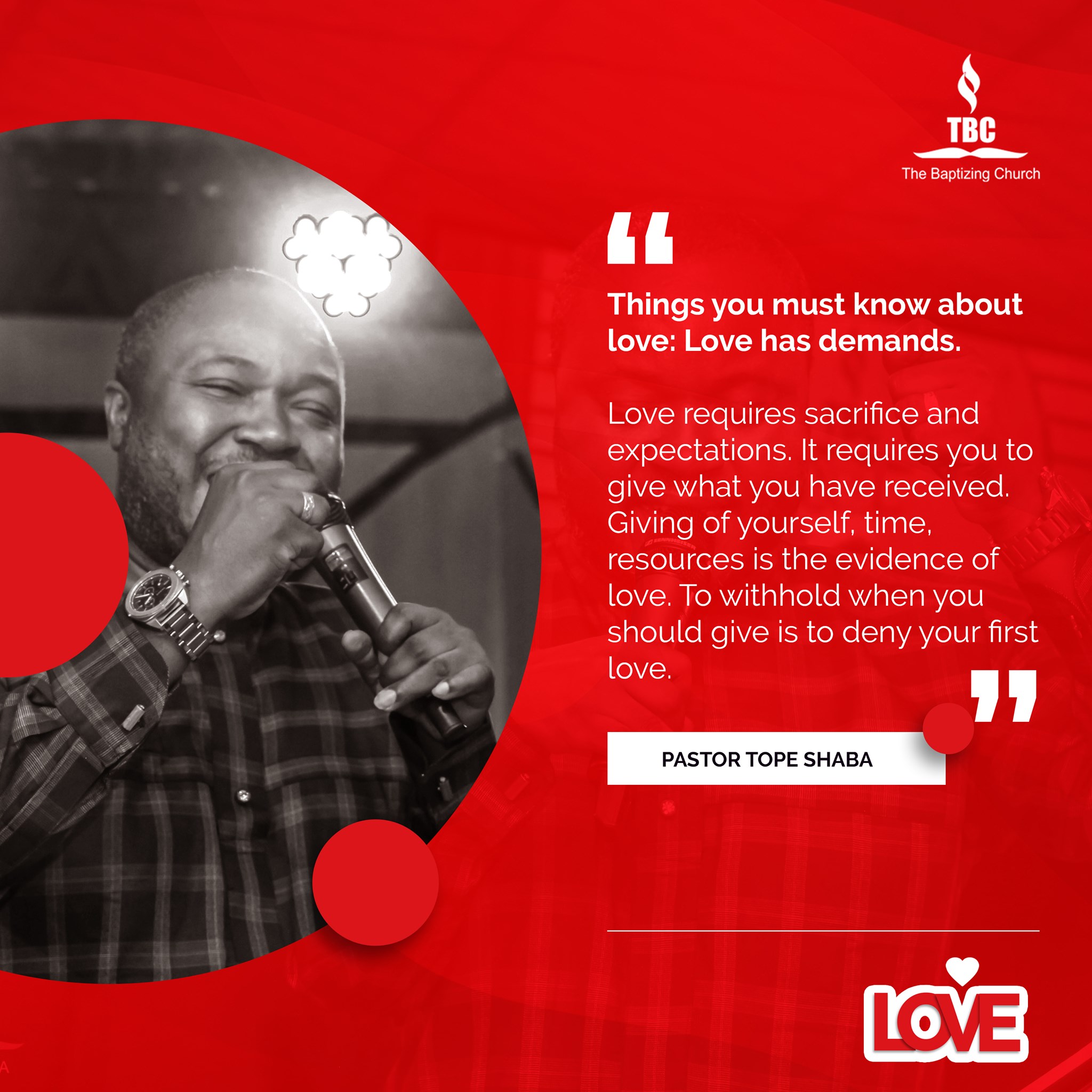 What Is Love Without Giving Listen Or The Baptizing Church Tbc Abuja Facebook facebook