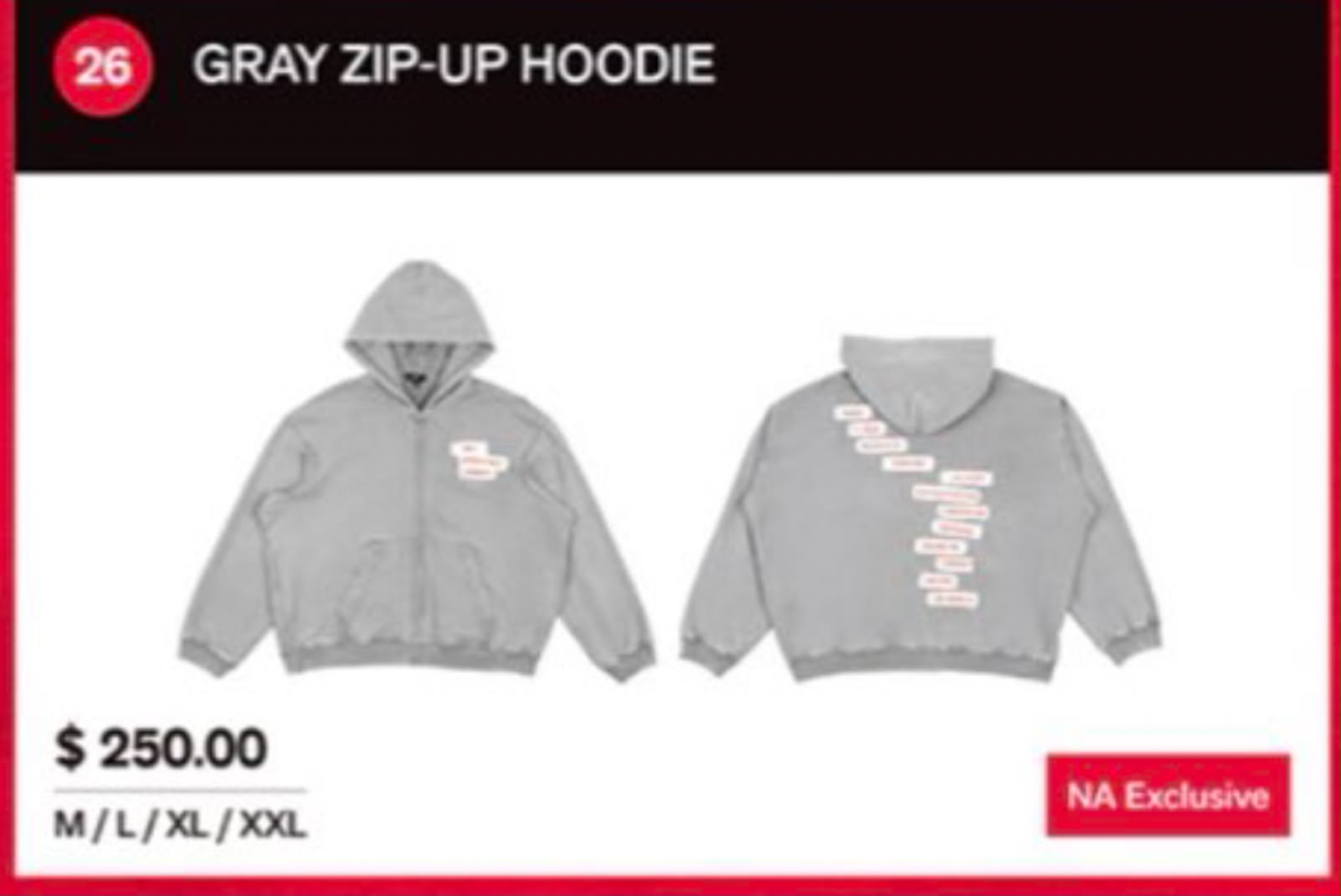 BTS World Tour 'Arirang' grey tour hoodie for sale in Toronto, ON