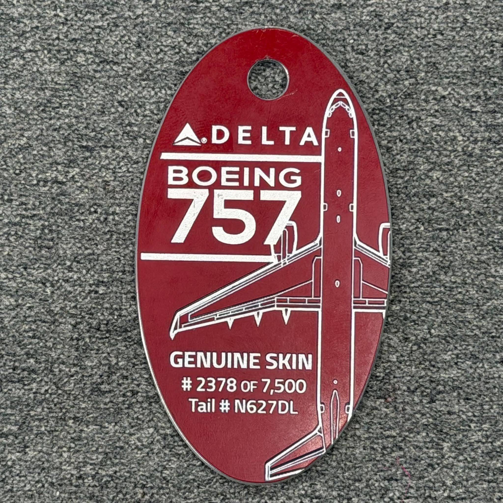 Delta Boeing 757 Genuine Skin Tag for $1