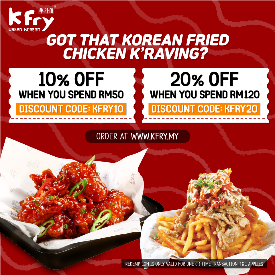 K Fry Urban Korean Holiday Villa Bring Home Your Favourite Korean Fried Chicken When You Re Out For Essentials Enjoy 10 Off When You Order Rm50 And Above Or Better Yet