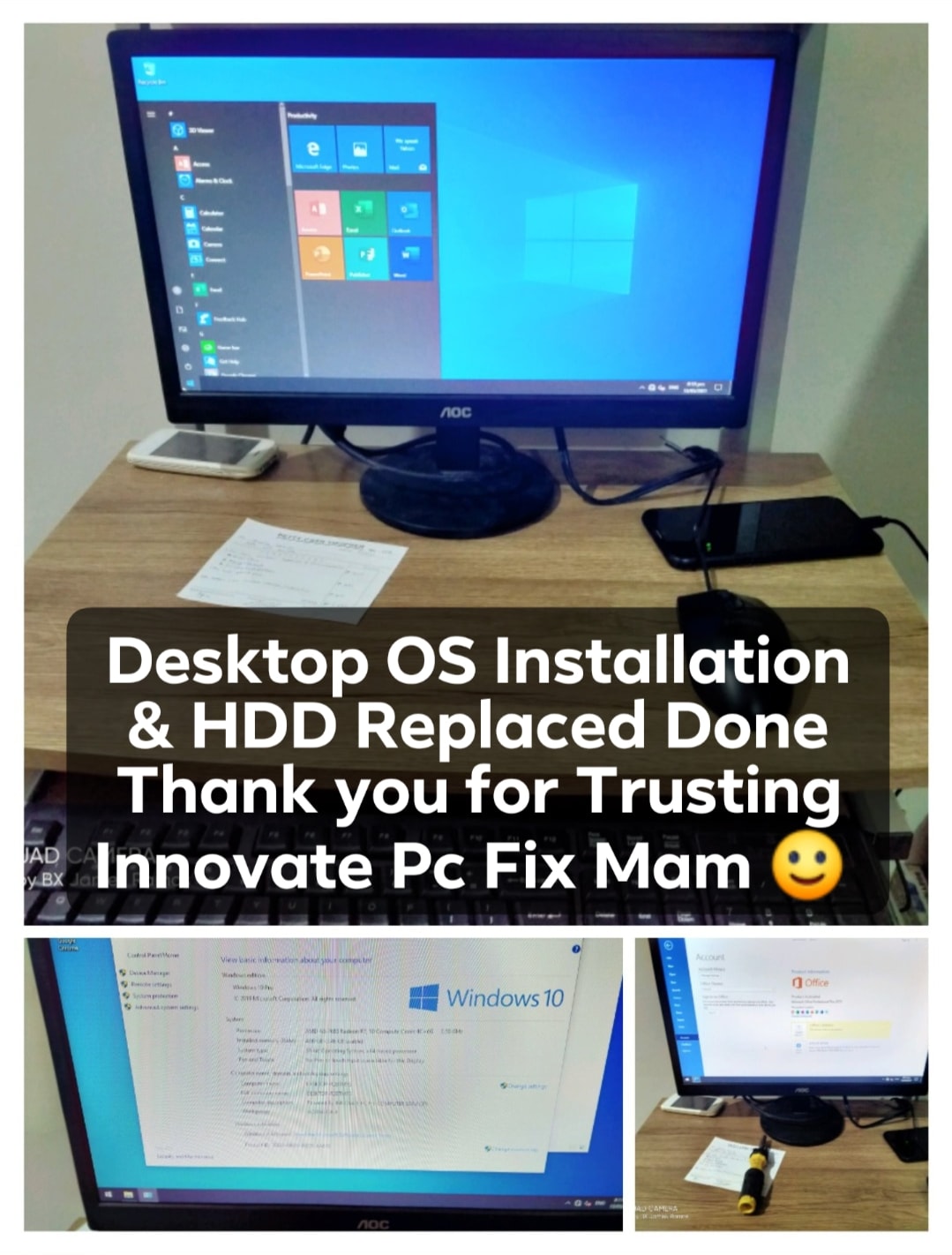 INNOVATE PC FIX - ️DESKTOP OS INSTALLATION & HDD REPLACED... | Facebook