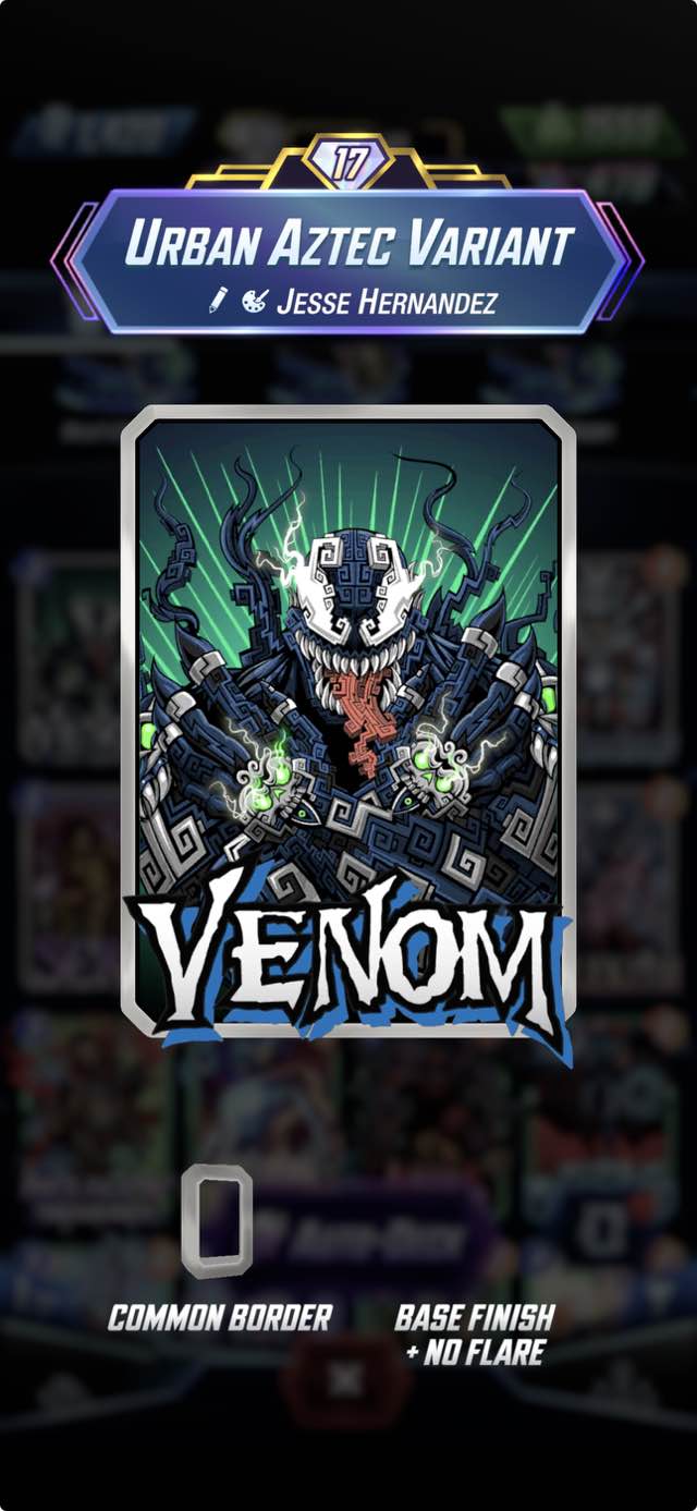 Get free Venom Urban Aztec Variant in Marvel Snap webshop with