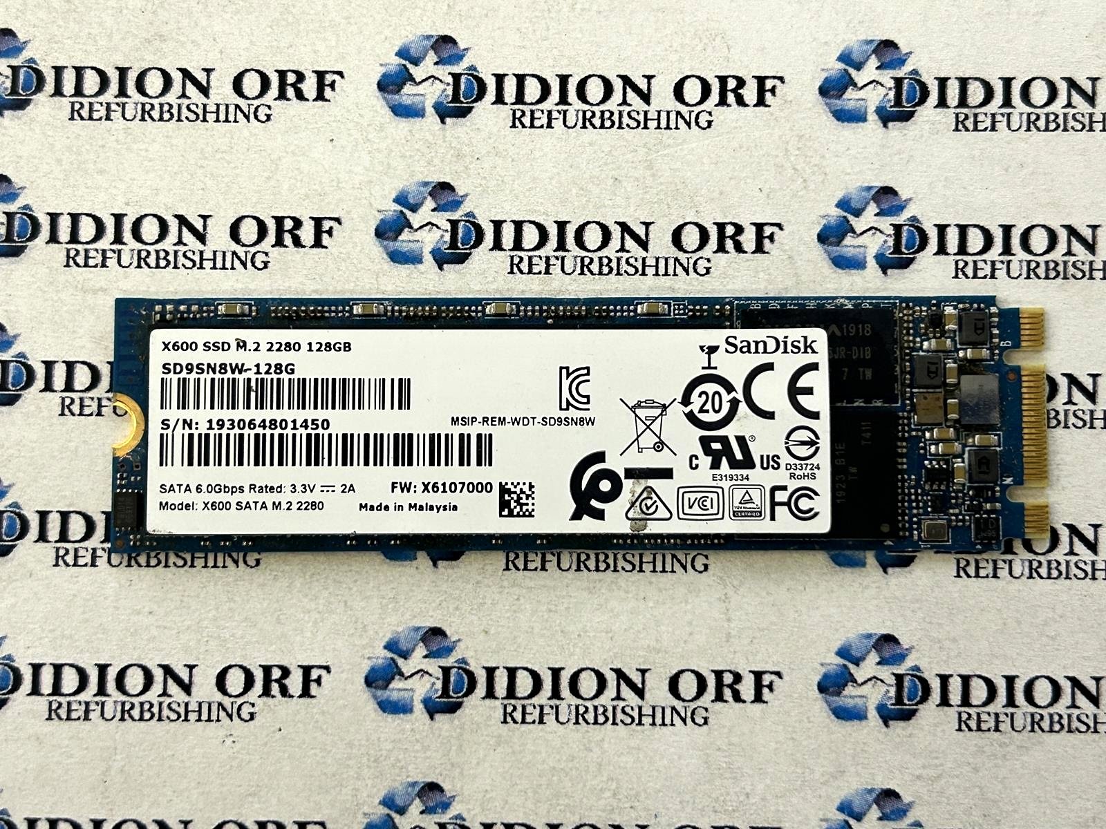 Sandisk X600 128gb M.2 Sata 2280 Ssd Sd9sn8w128g, Grade A, Sku