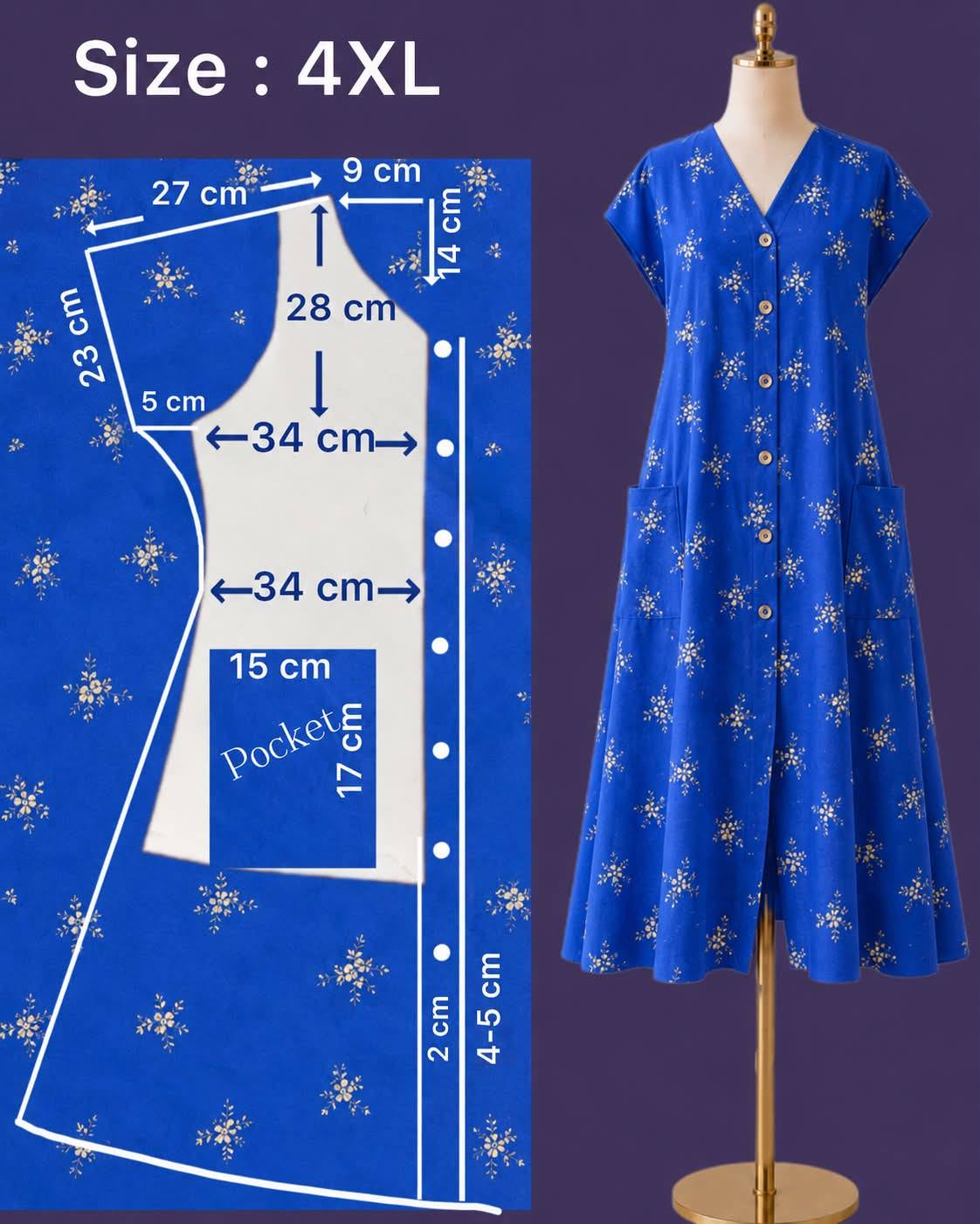 a line dress pattern with pockets Simple lines, relaxed silhouette, and practical details come together in this A-line front buttons and patch pockets. #DressPatternDesign #RelaxedFit #AlineFashion #SewingPattern Techniques to master Color:Dark Blue Summer dress FULLPRICE The Bachelorette' Stylist Shares