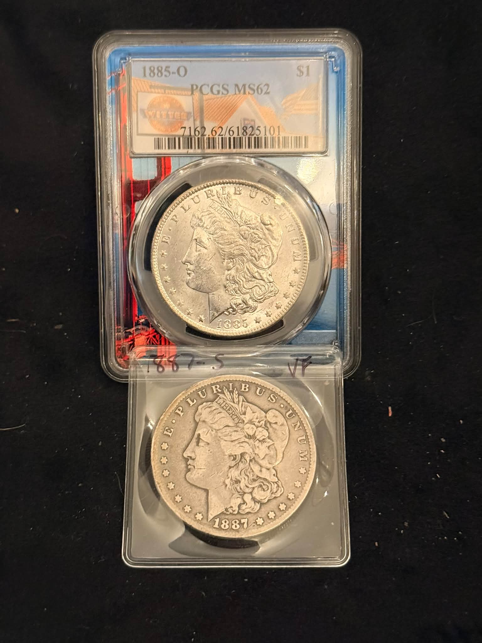 BIN POST FOR 2 MORGANS 1885-0 MS62 1887-S 💰💰 $175 📫📫 $10