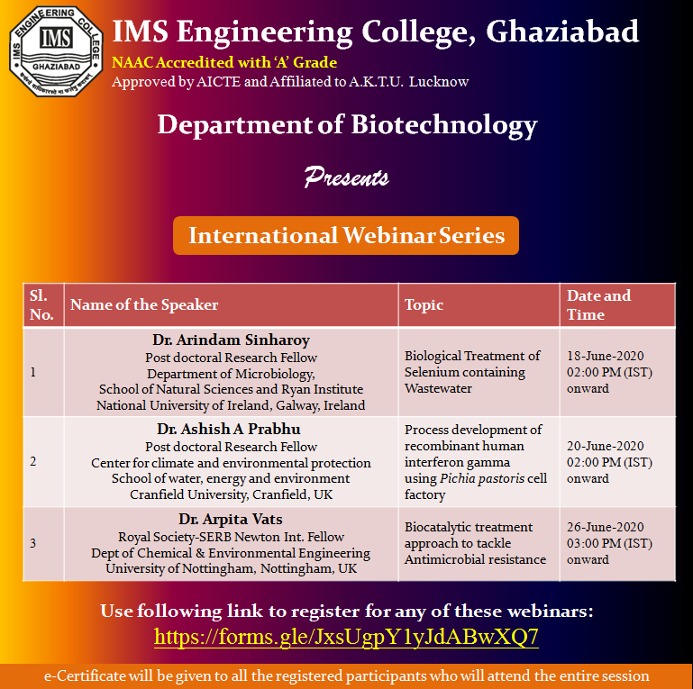 We are proud to announce its... - Biotechnology IMSEC