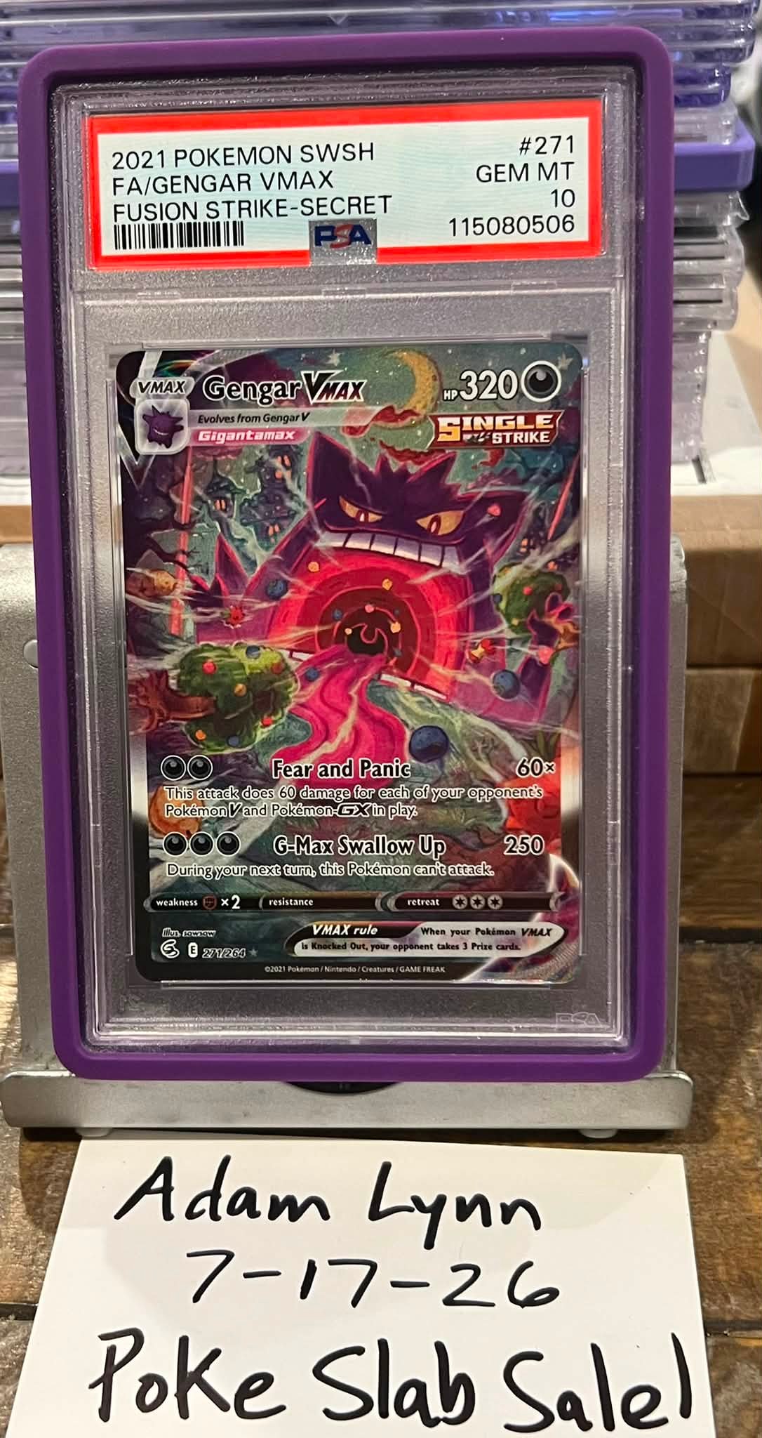 gigantamax gengar pokemon card VMAX 271/264 GX in play. 👻🔥 Gengar VMAX — Full