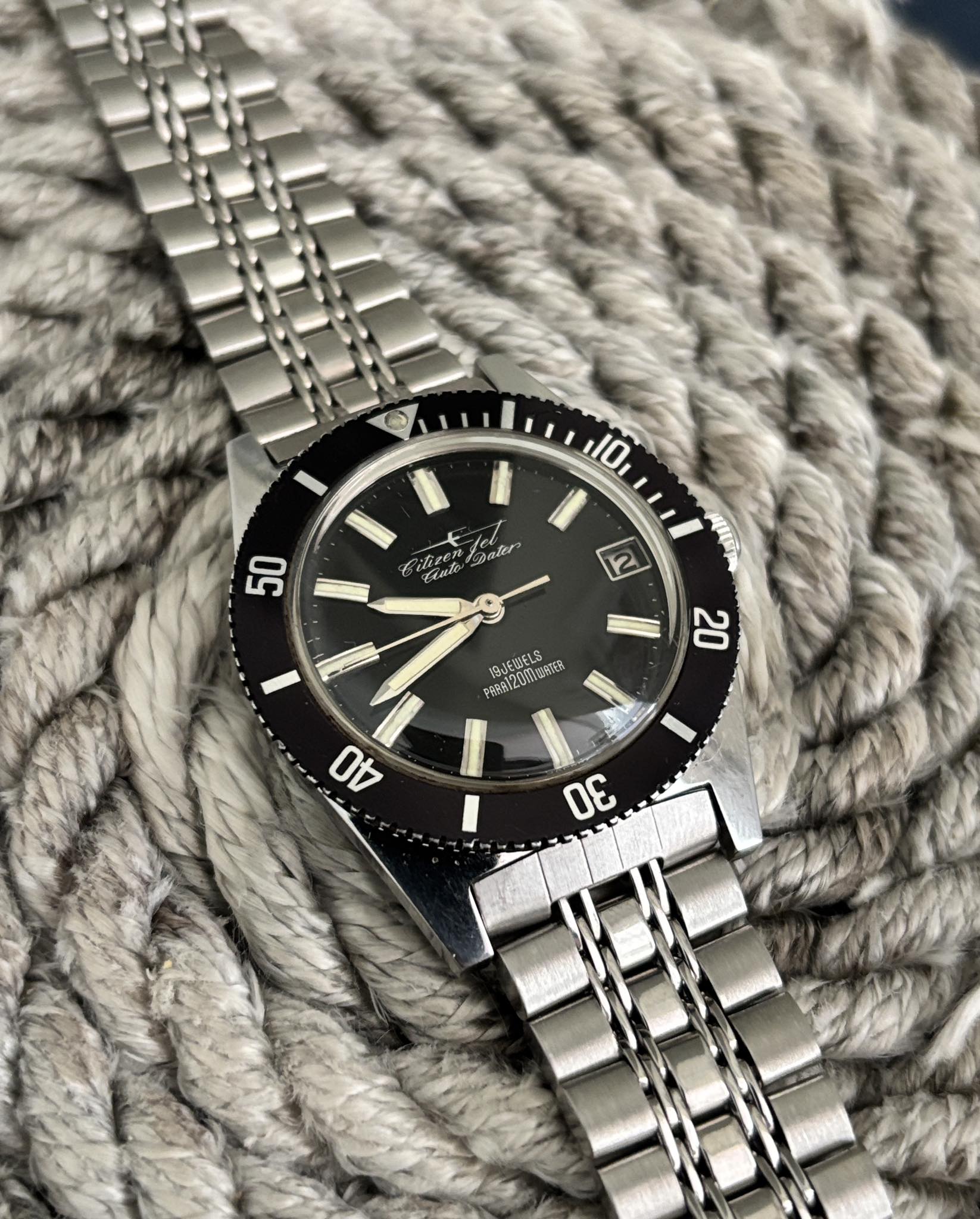 CITIZEN Jet Auto Dater 23石 PARA WATER Vintage Citizen Jet Auto 