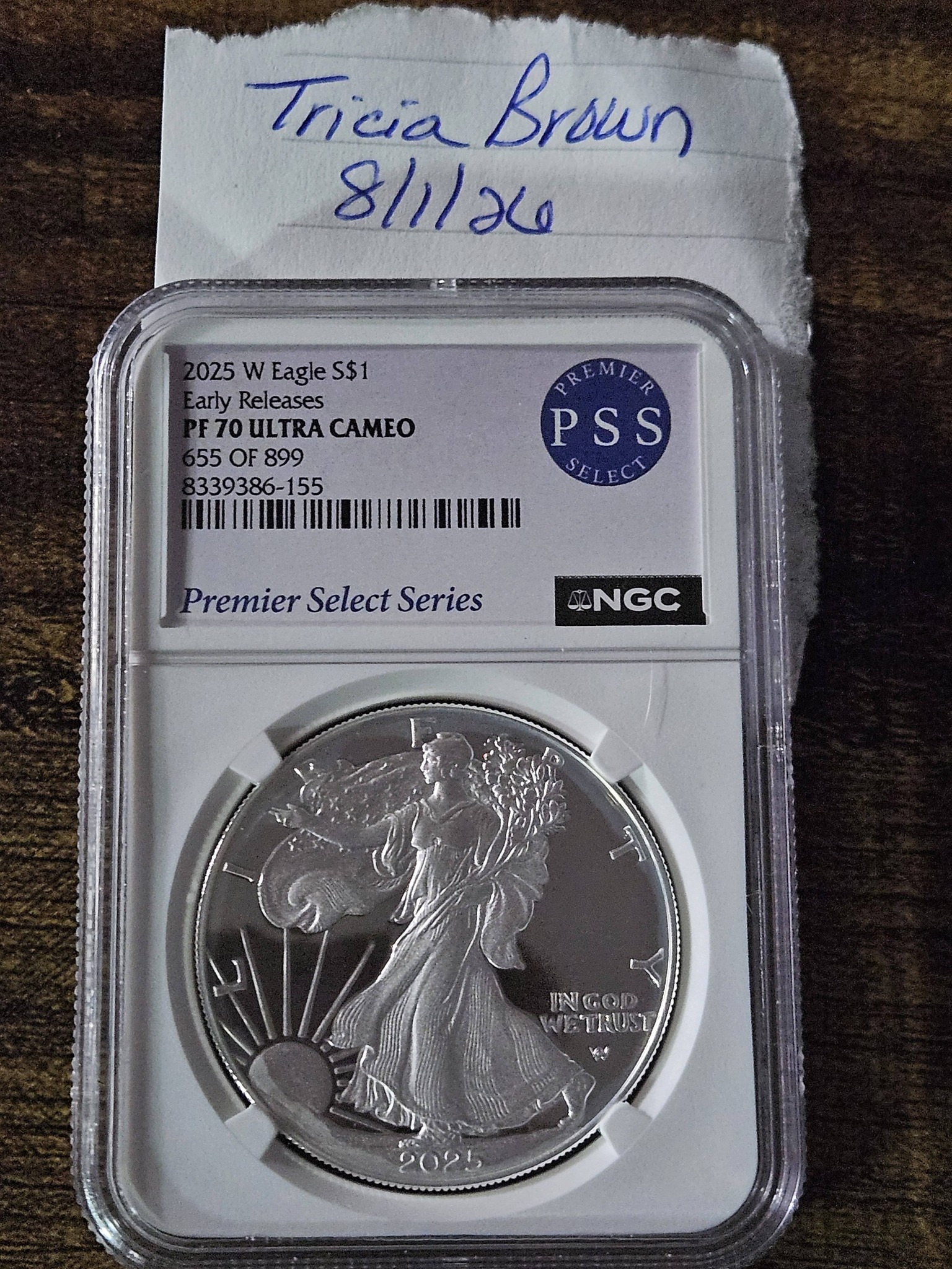 2025 W Eagle S$1 coin PF70 Ultra Cameo for auction