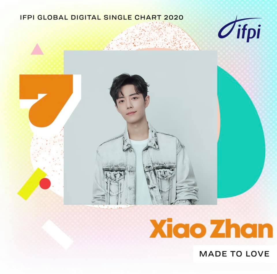 Xiao Zhan's “Made To Love” is #7 on the IFPI Global Digital Single