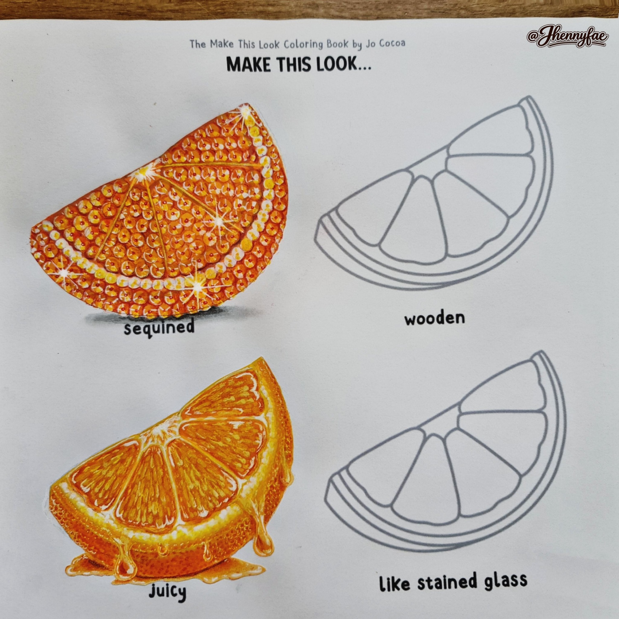 Adult coloring book challenge with Make This Look by Jo Cocoa