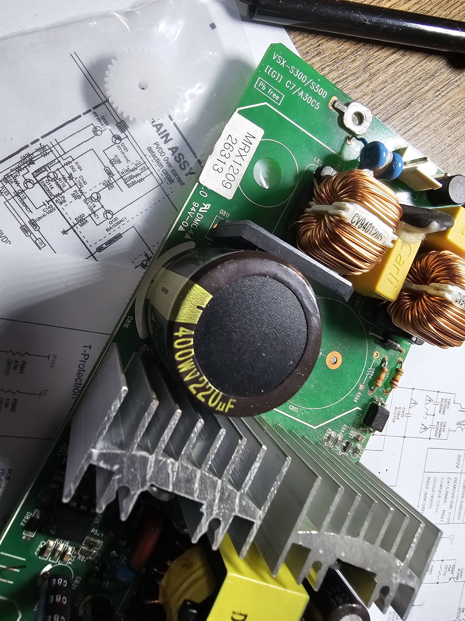 Pioneer VSX-S300 power board not turning on?