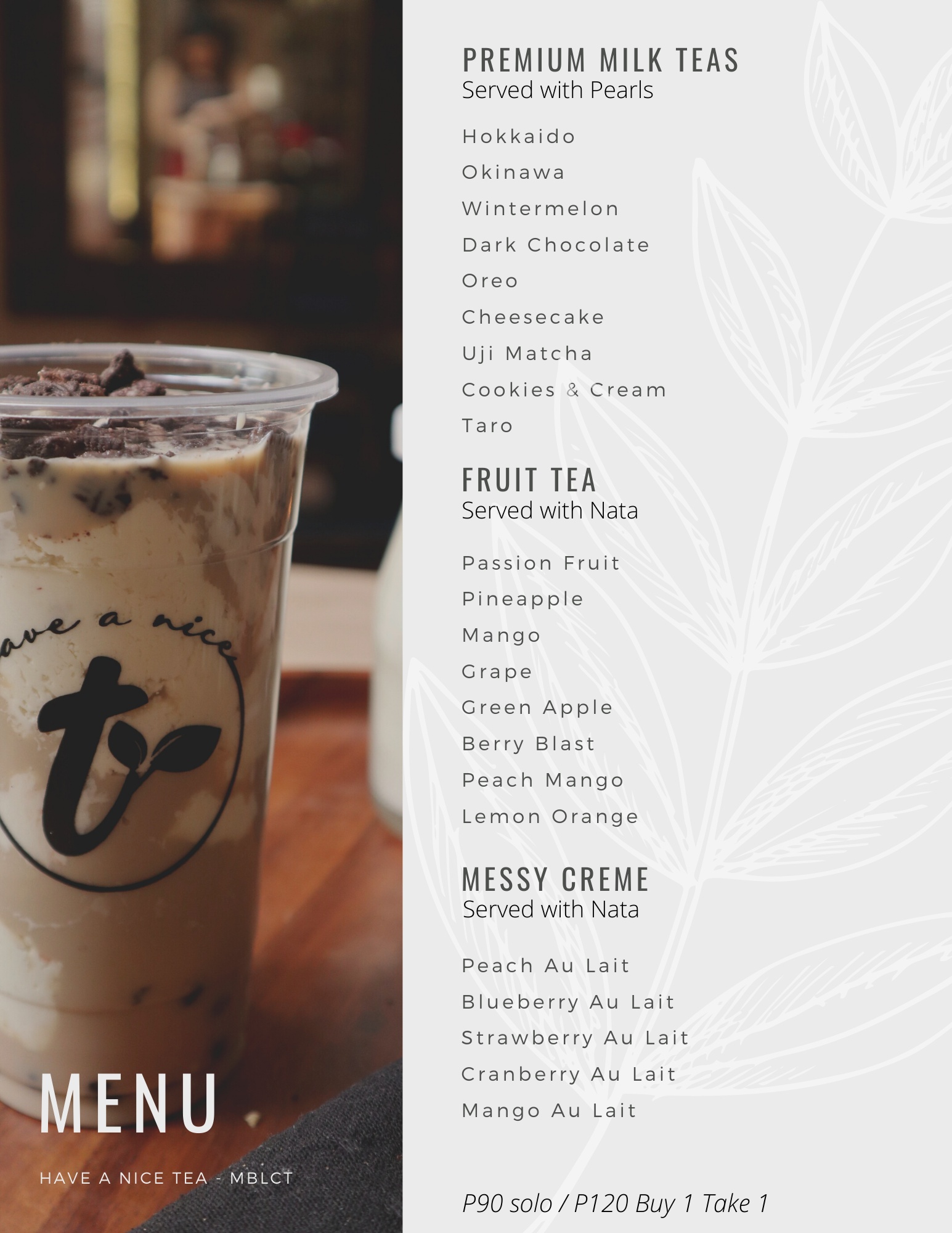 HAVE A NICE TEA - OUR UPDATED MENU ️🌿 More coming your way!