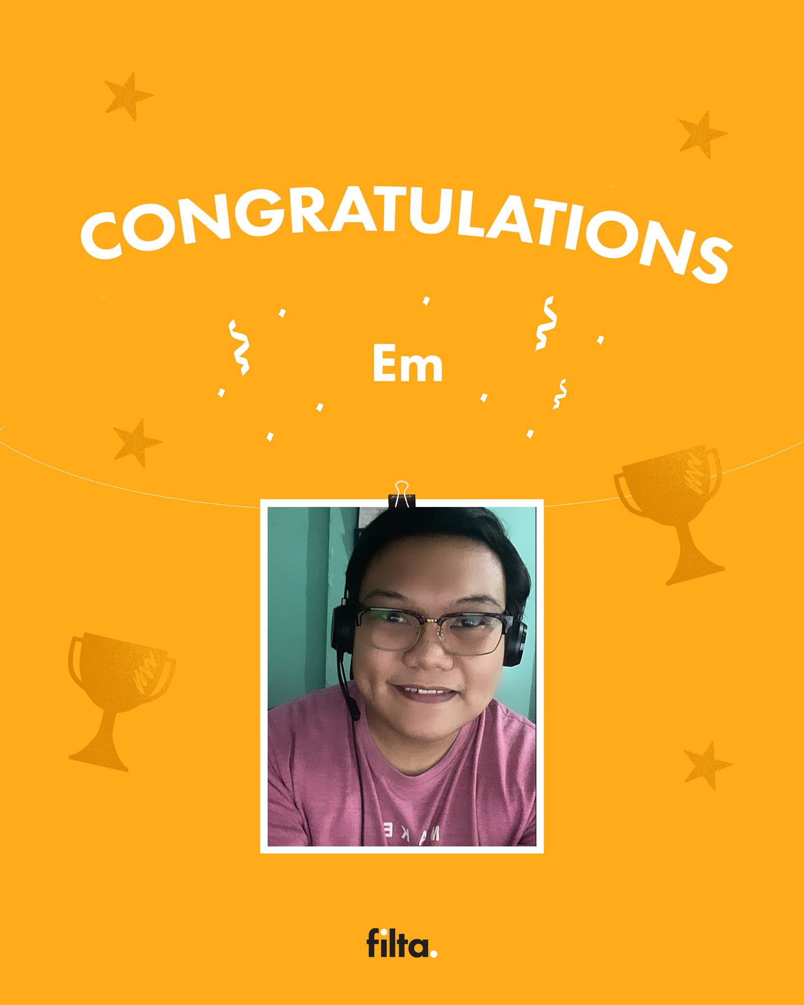 Filta. - Congratulations to Em for being their team's...