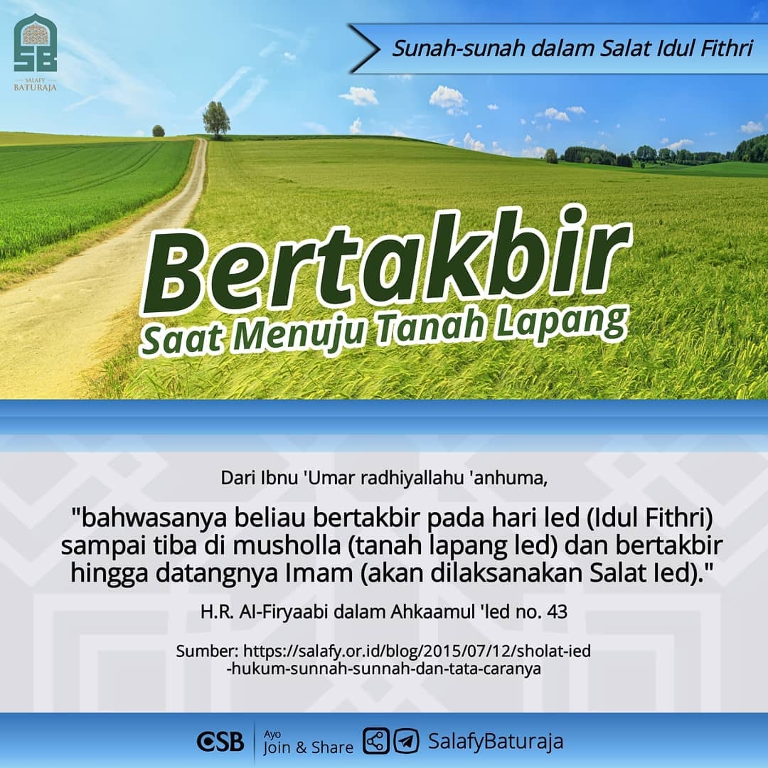 Hadis Shahih - 🏟📢 TAKBIR HARI RAYA 🏟📢 Ketika bulan suci...