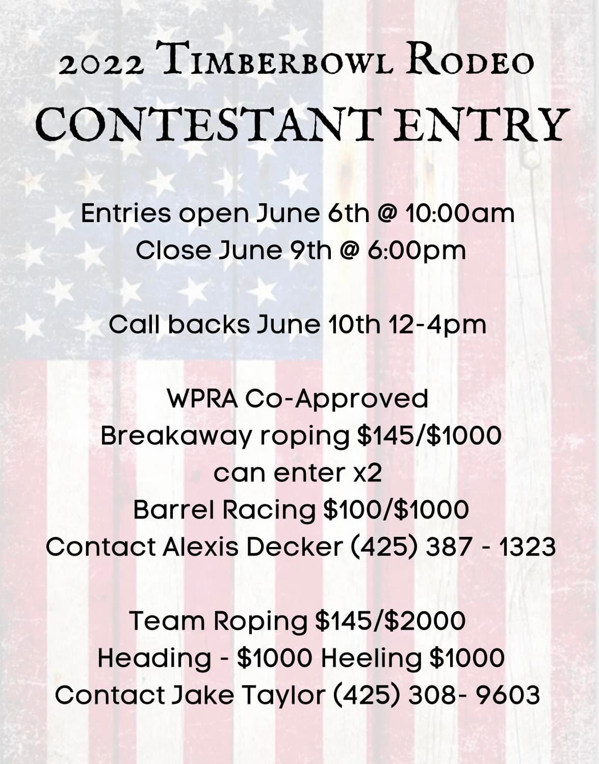 💥ALL ENTRIES ARE NOW OPEN💥... - Darrington Timberbowl Rodeo | Facebook