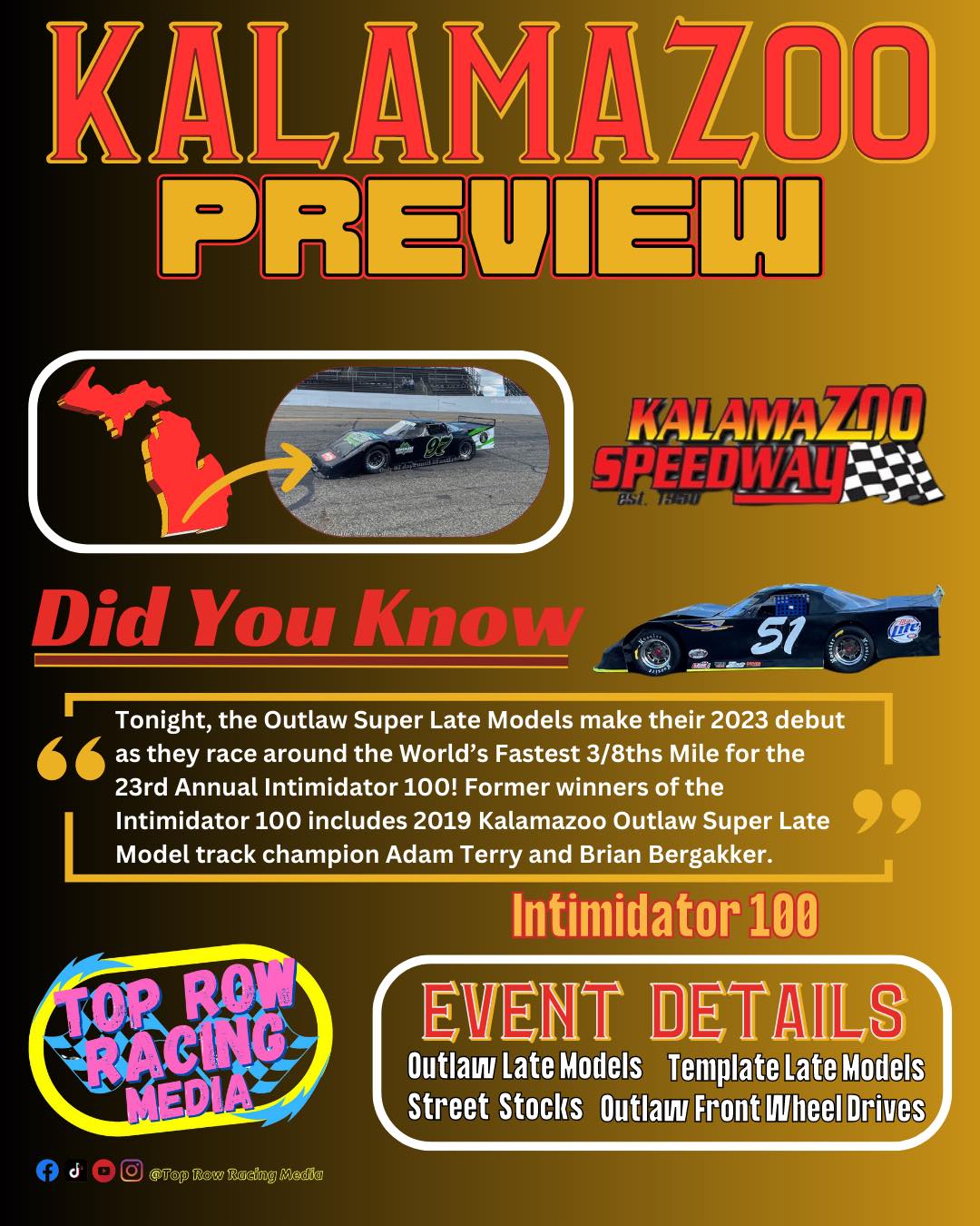 Kalamazoo Speedway's 75th anniversary triple diamond series