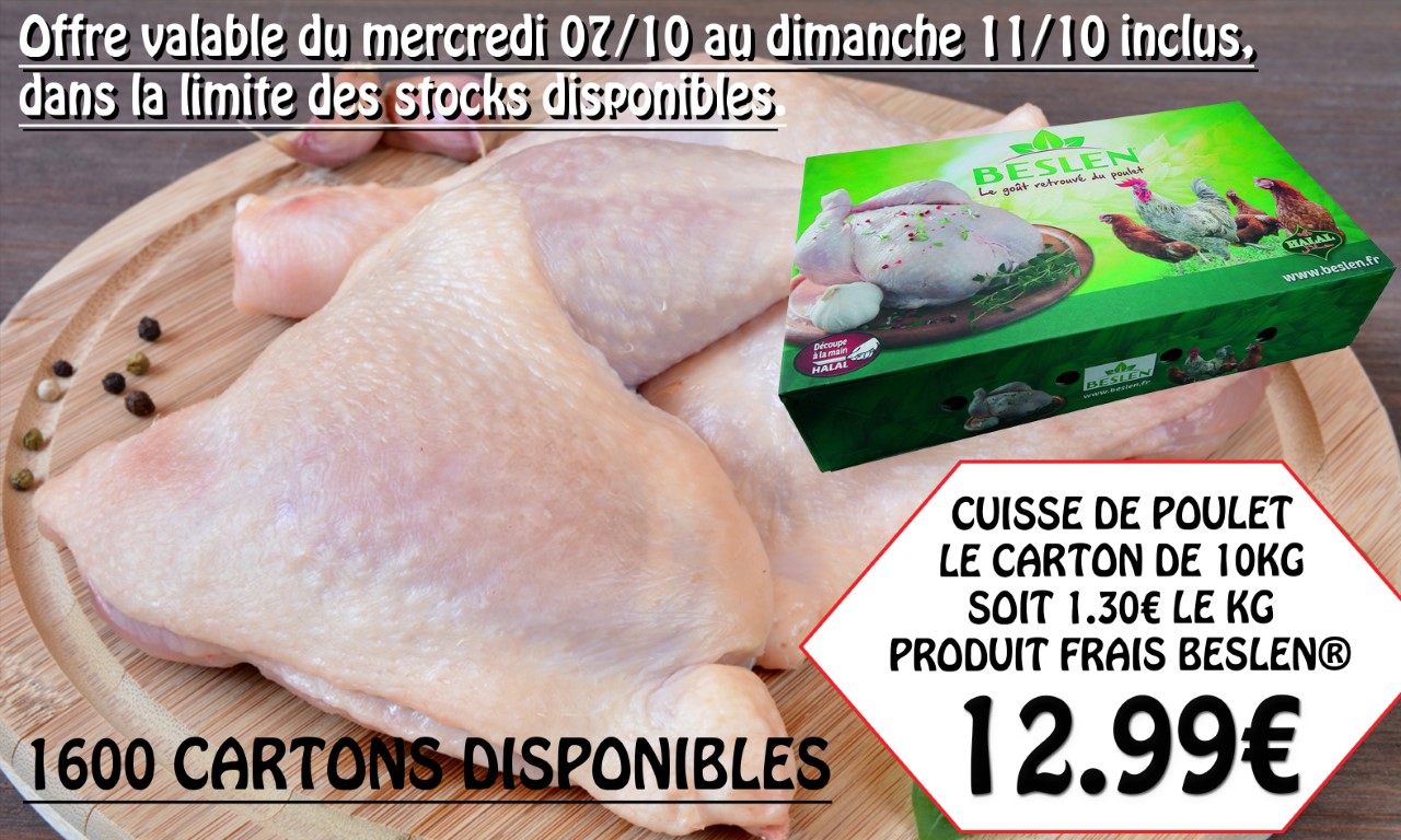 Prix Carton Cuisse De Poulet Halal Metro