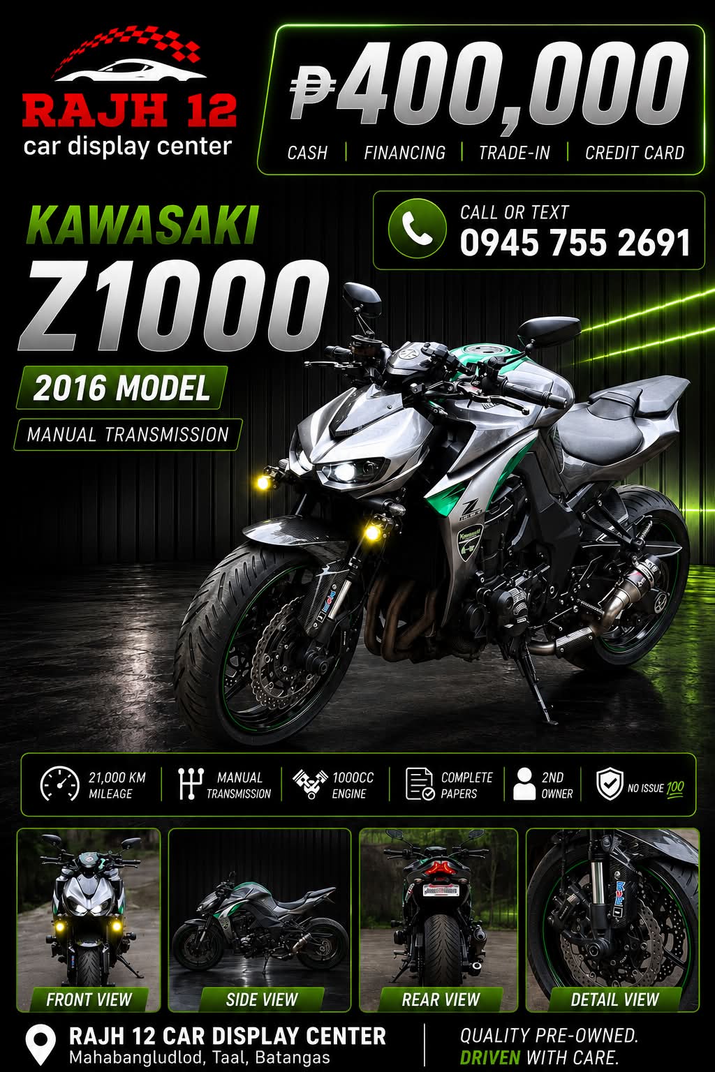 2016 Kawasaki Z10R 1000cc for sale in UAE