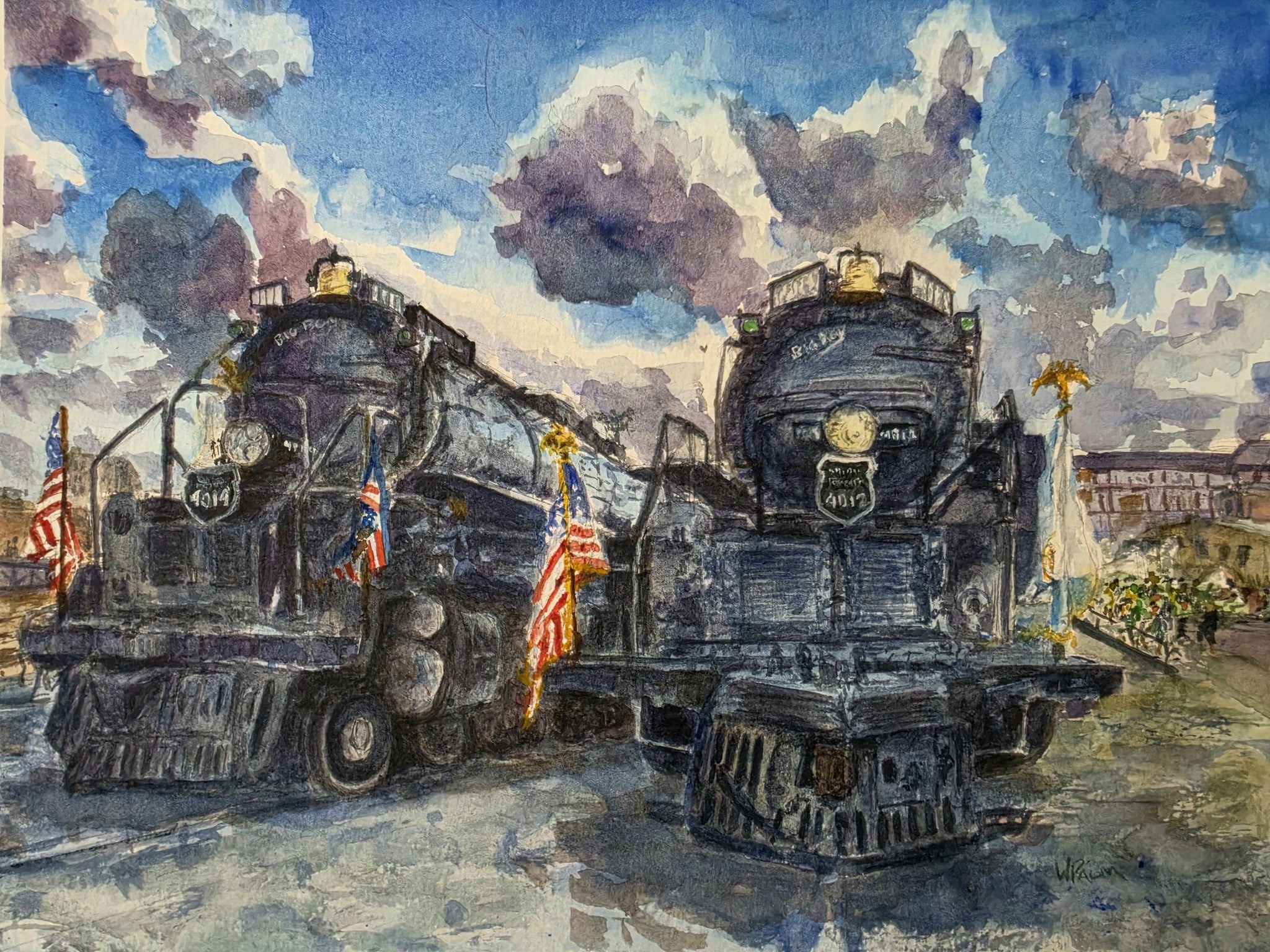 Big Boy 4014 painting for office wall inspiration