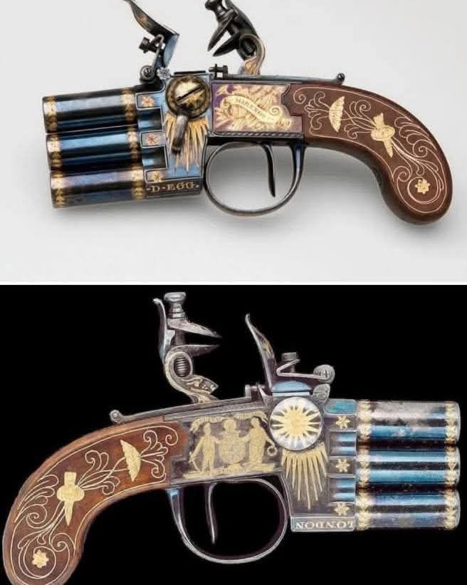 Napoleon's gold-inlaid flintlock pistol