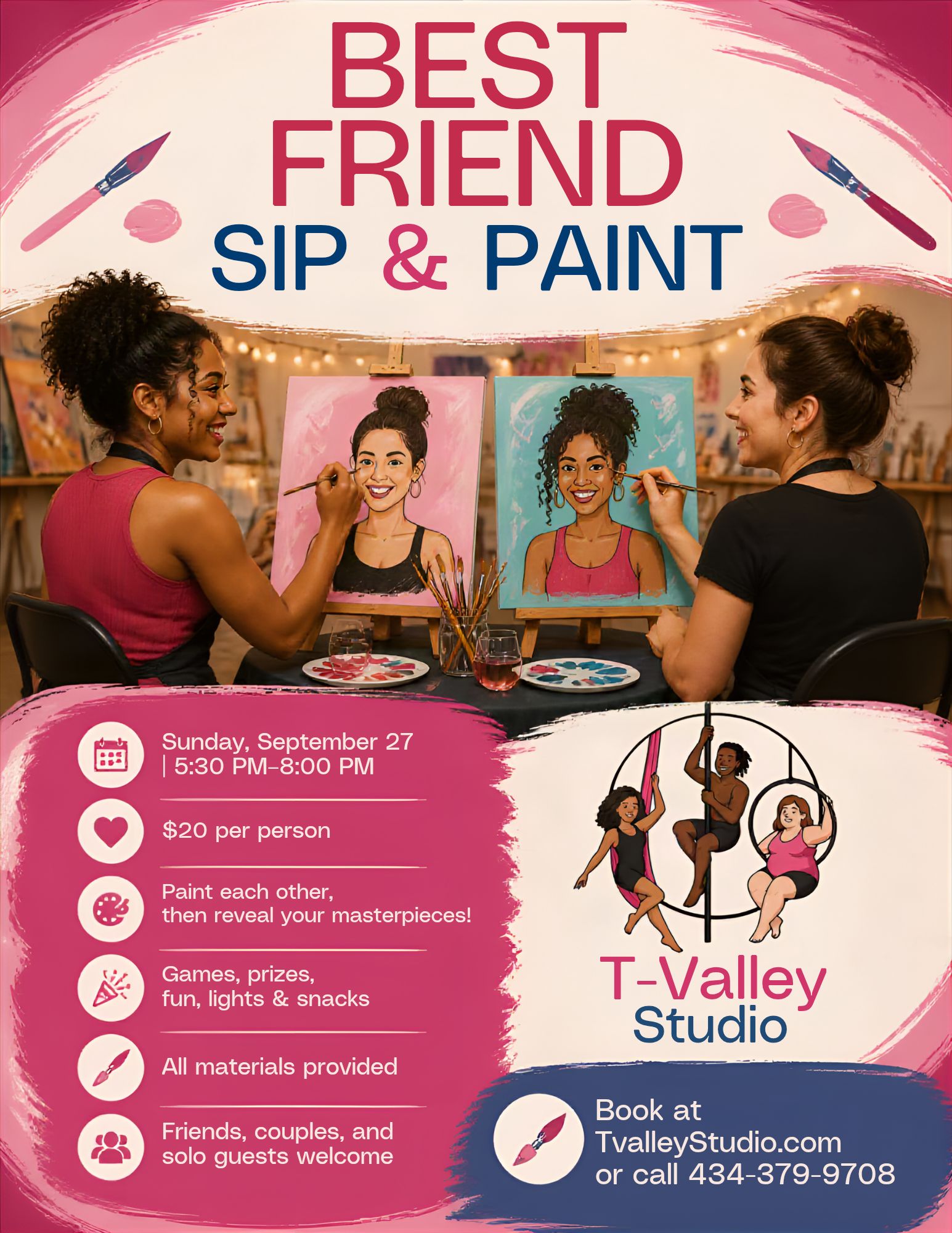 dsip and paint event Sip for friends in Danville, VA on September 27 Vegan Vitamin