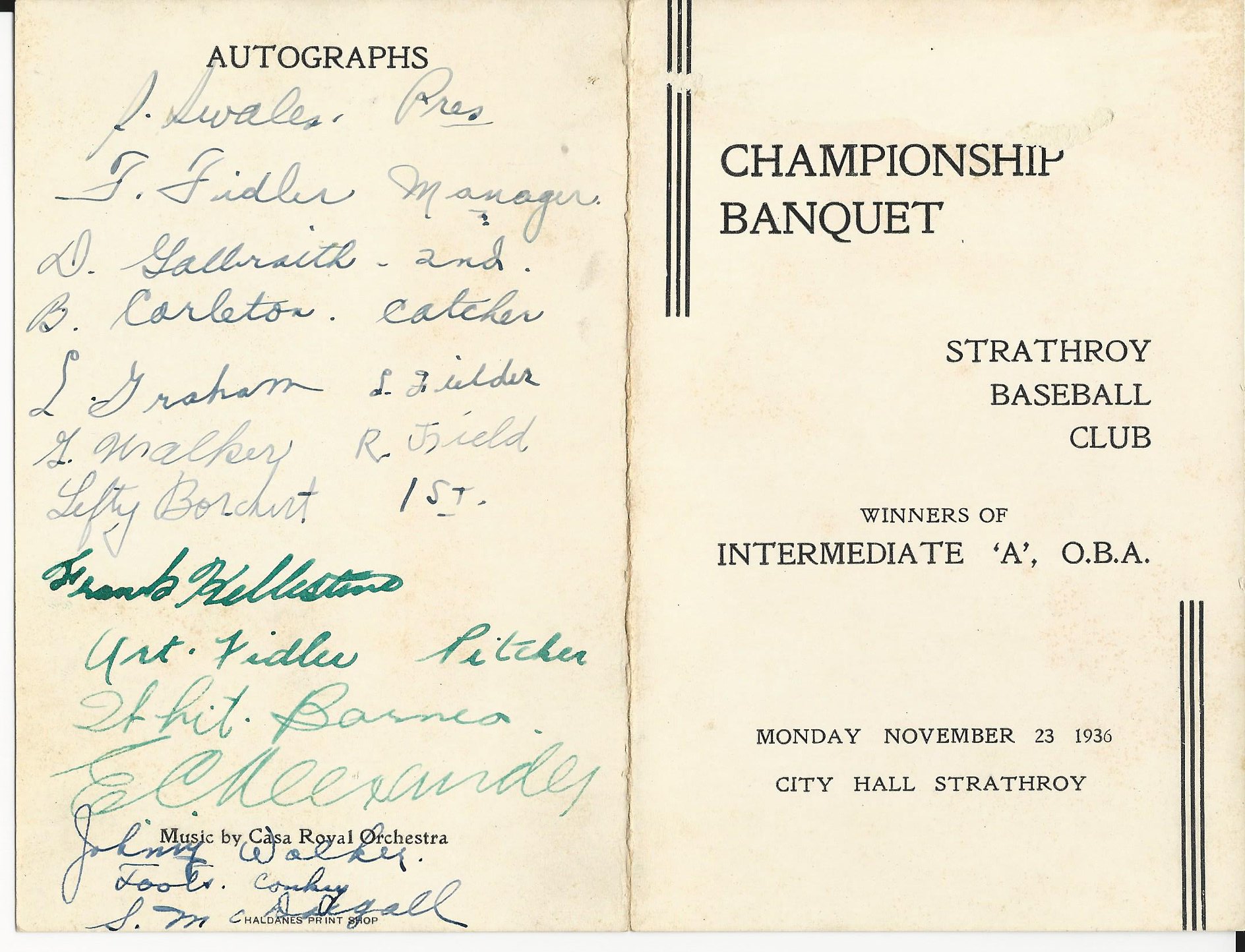 Strathroy and District Historical Society - This is a autographed ...