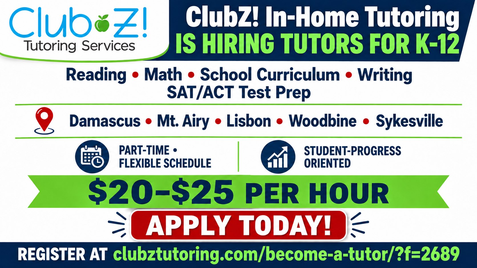 Cluböz! Z! Tutoring Services ClubZ! In-Home Tutoring IS HIRING