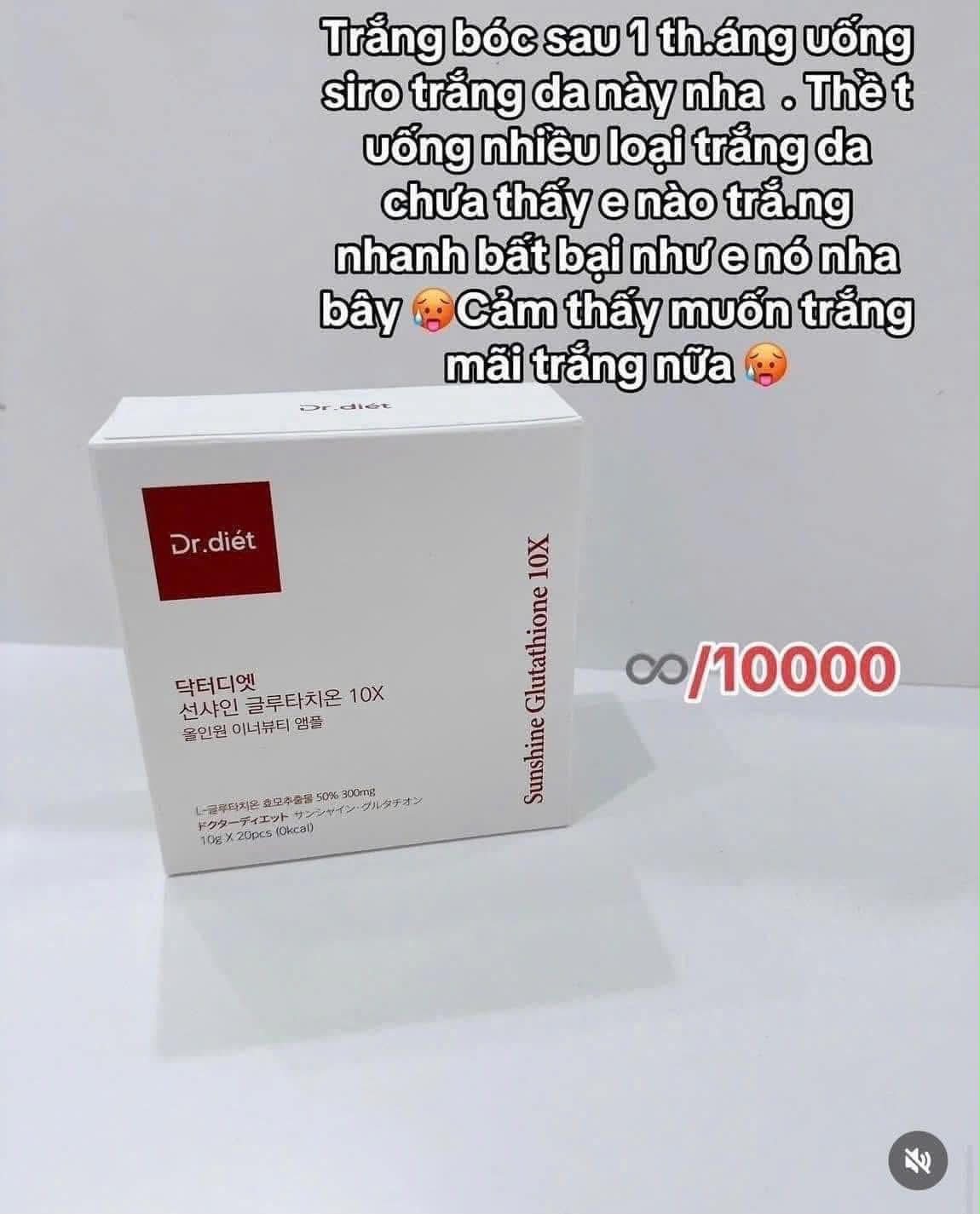 sunshine glutathione 10x cách sử dụng 💯 BÍ QUYẾT TRẮNG DA CỦA NGƯỜI HÀN ✨ Siro uống trắng da Dr. Diet – Bí quyết cho làn da bật tone nhanh chóng! ✨ Mỗi ngày, chỉ Esther Formula Glutathione Direct 60+ Size:8 Oz