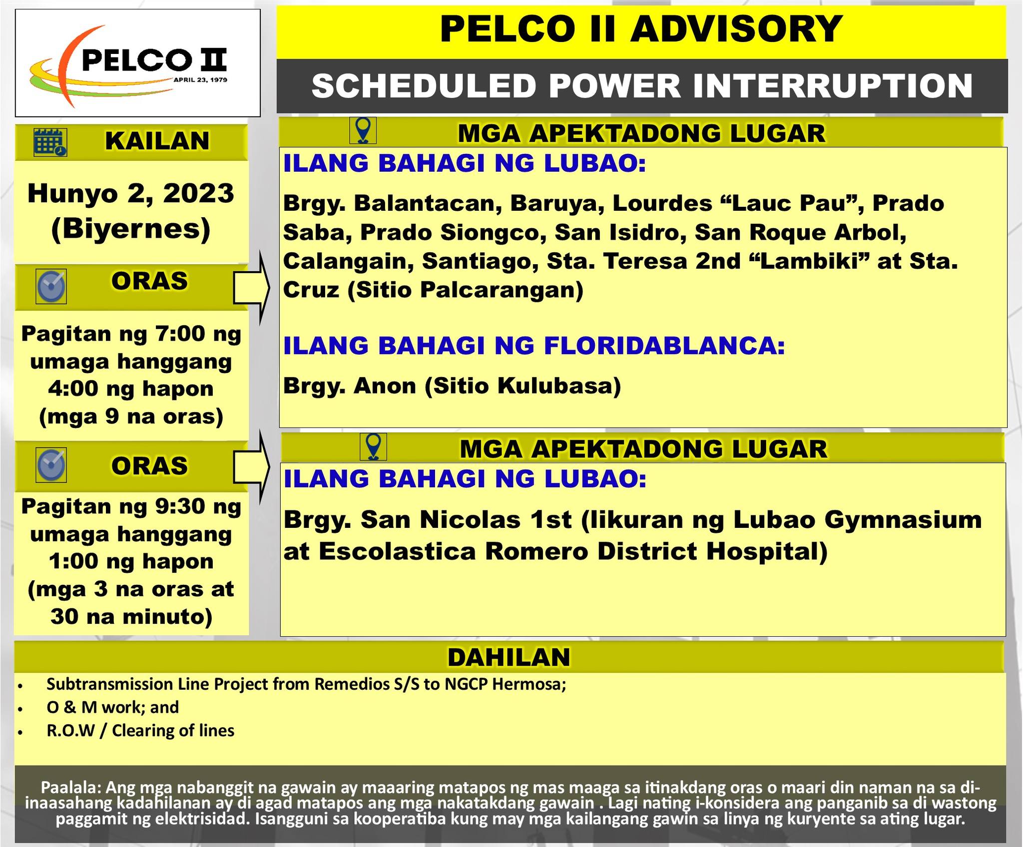 PAUNAWA... - PELCO II - Pampanga II Electric Cooperative, Inc. | Facebook